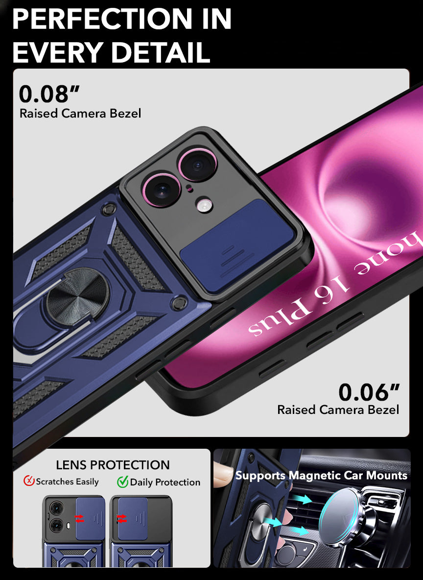 For Apple iPhone 16 Plus Back Cover Case (Hybrid Dual Armor Polycarbonate)