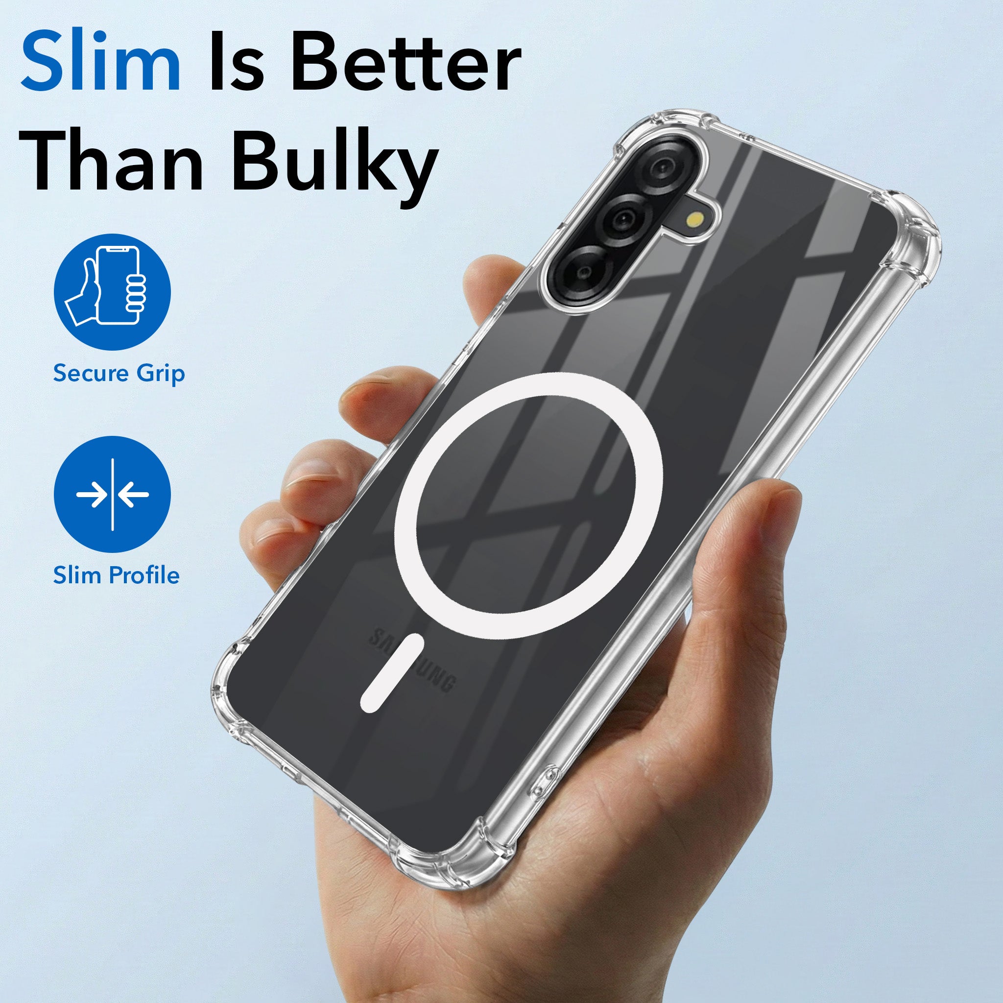 For Samsung Galaxy A36 5G Back Cover Shockproof Crystal-Clear (Magsafe Wireless Support | Drop & Camera Protection | Hard Polycarbonate)