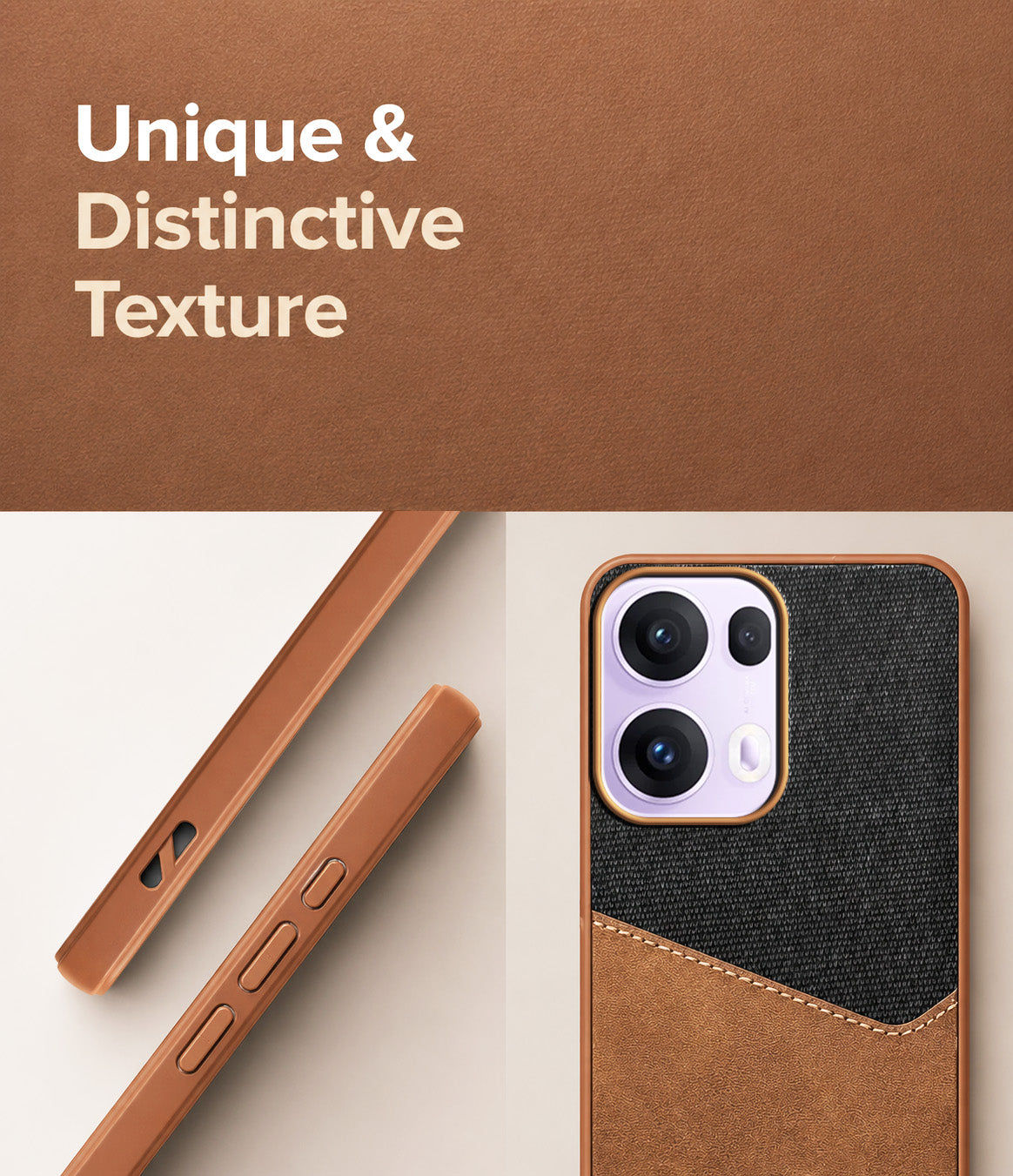 For Oppo Reno13 Pro 5G | Oppo Reno 13 Pro 5G Back Cover Case (Dual PU Leather Stitch | Professional Minimalist | Soft and Flexible)