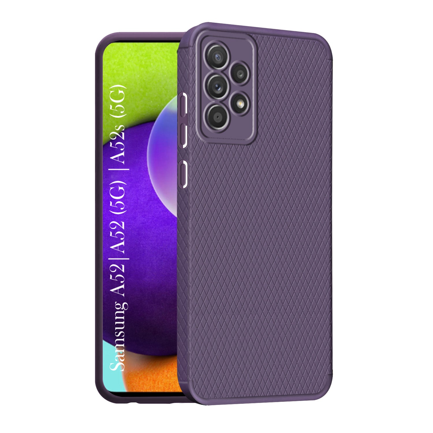 For Samsung Galaxy A52 | A52 5G | A52s 5G Back Cover Case (Liquid Silicone | Side Grip | Camera Protection)