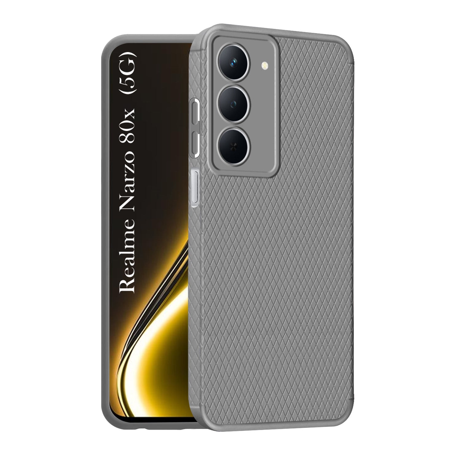 For Realme Narzo 80x Back Cover Case (Liquid Silicone | Side Grip | Camera Protection)