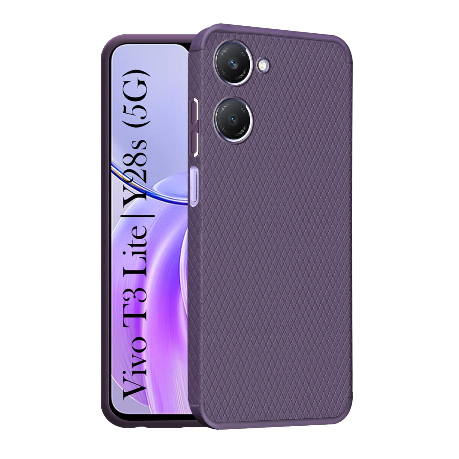For Vivo Y28s 5G | Vivo T3 Lite 5G Back Cover Case(Liquid Silicone | Side Grip | Camera Protection)