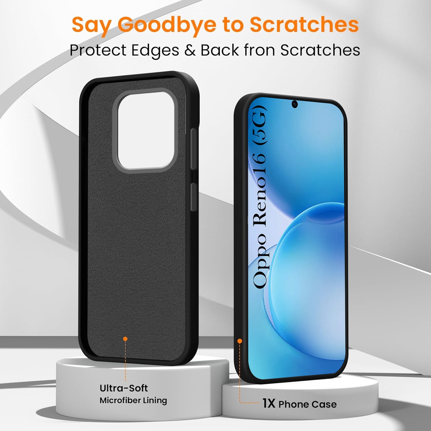 For Oppo Reno 16 Back Cover Case Rubberised (Textured Grip Design | Micro-Fiber Cloth Inside | Slim and Light Weight | Soft Touch and Feel)