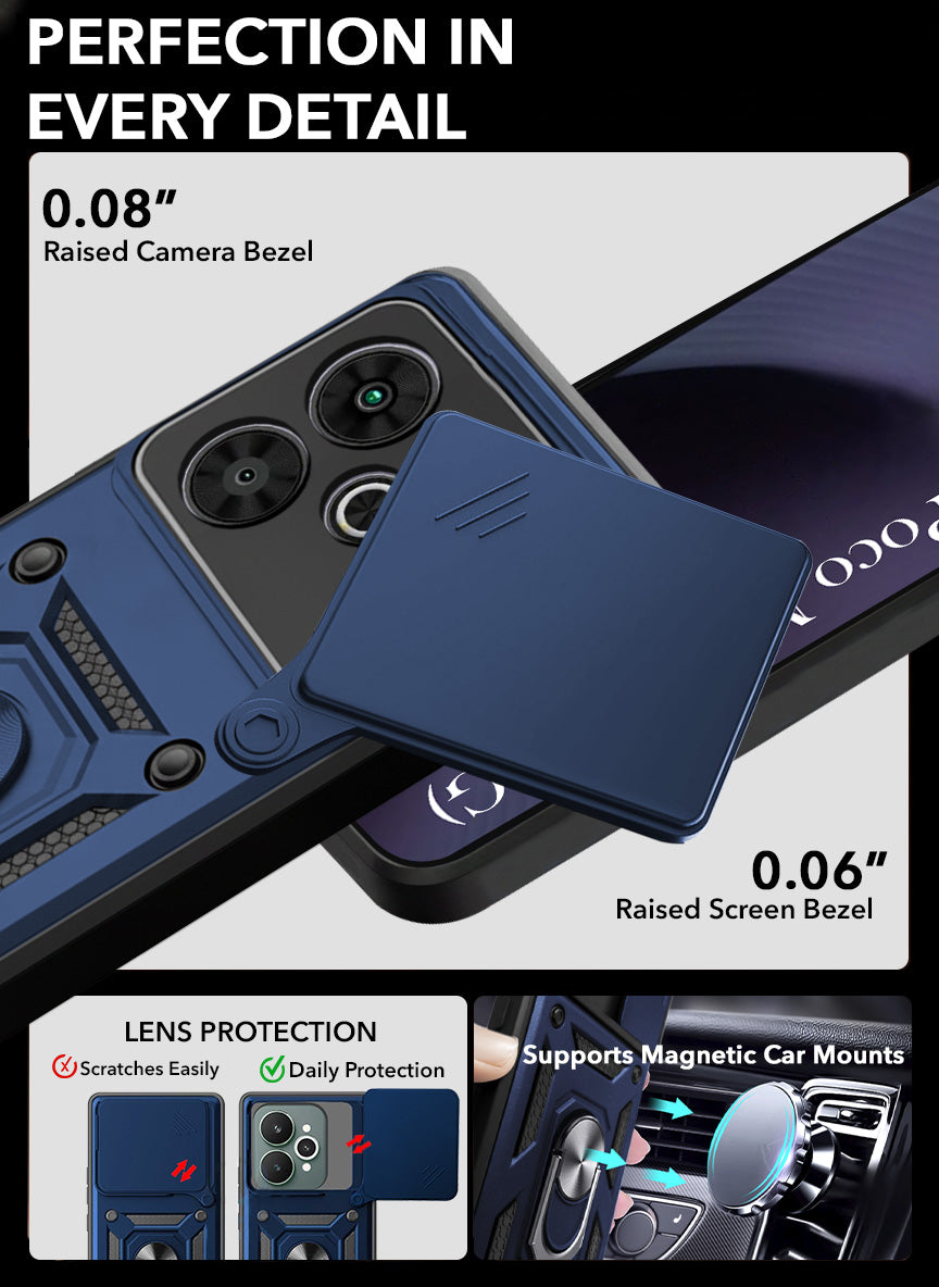 For Poco M6 Plus 5G Back Cover Case (Hybrid Dual Armor Polycarbonate)