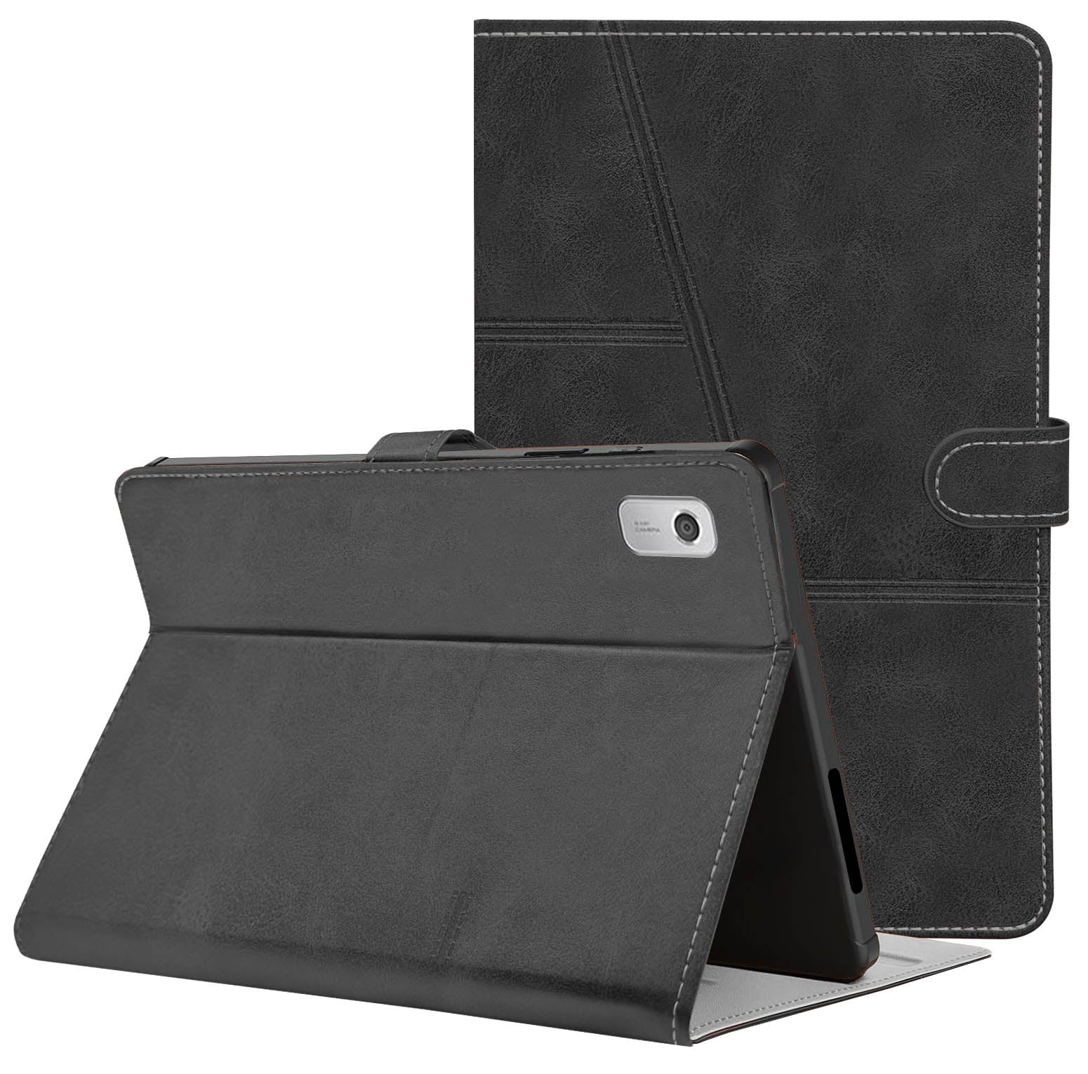 For Flip Cover Folio Case Lenovo Tab M9 (TB310FU) 9 Inch (PU Leather | Multi-Angle Smart Stand | Card Storage Slots | Silicone Back Pouch)