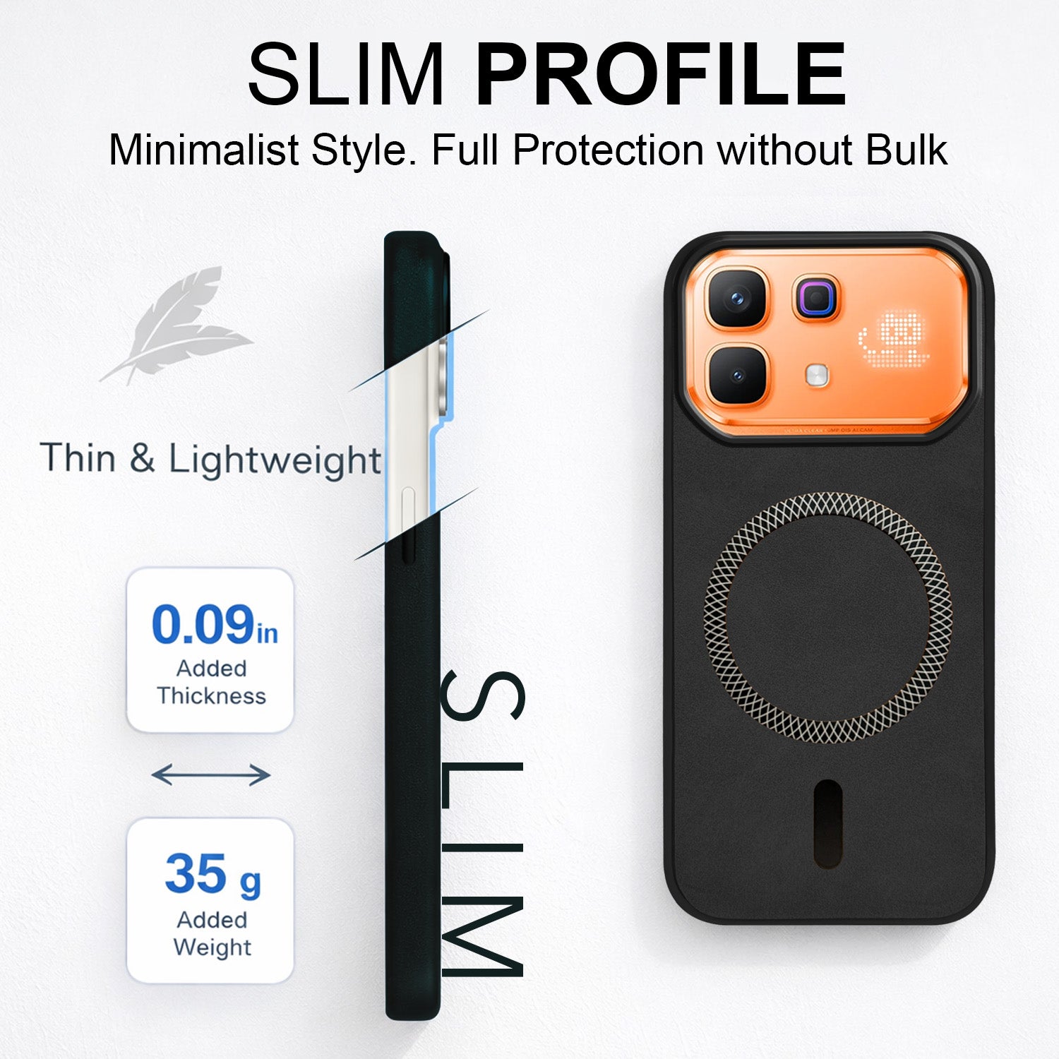 For Infinix Note 60 Pro 5G Back Cover Case Leather Finish (MagSafe Compatible Wireless Charging | Soft Touch | Camera Bump Protection)