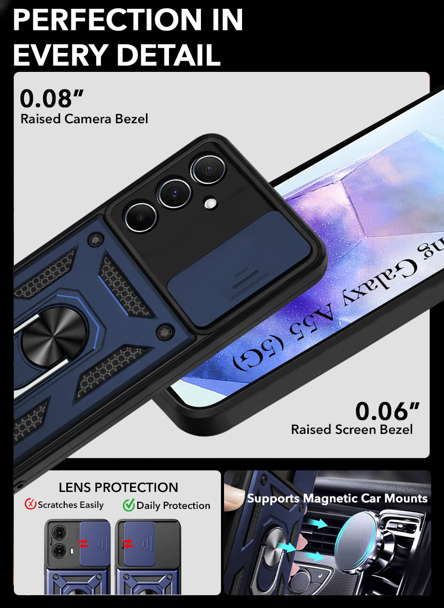 For Samsung Galaxy A55 5G Back Cover Case (Hybrid Dual Armor Polycarbonate)
