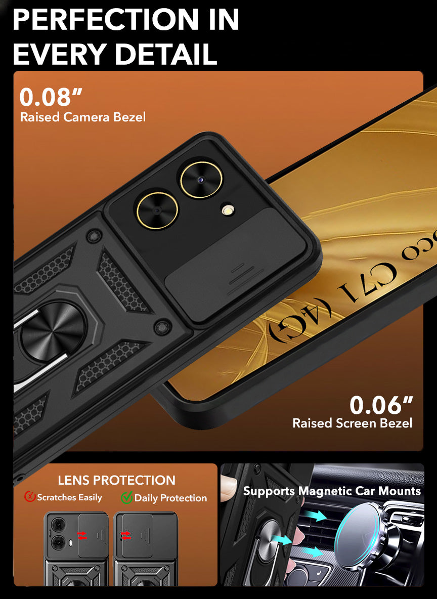 For Poco C71 Back Cover Case (Hybrid Dual Armor Polycarbonate)