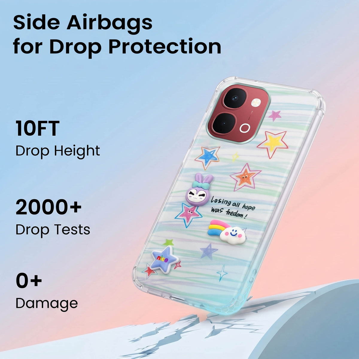 For Vivo Y31T 5G Back Cover Case (3D Cute Cartoons | Hard Back Side Soft | Matte Premium Finish | HD Printing)