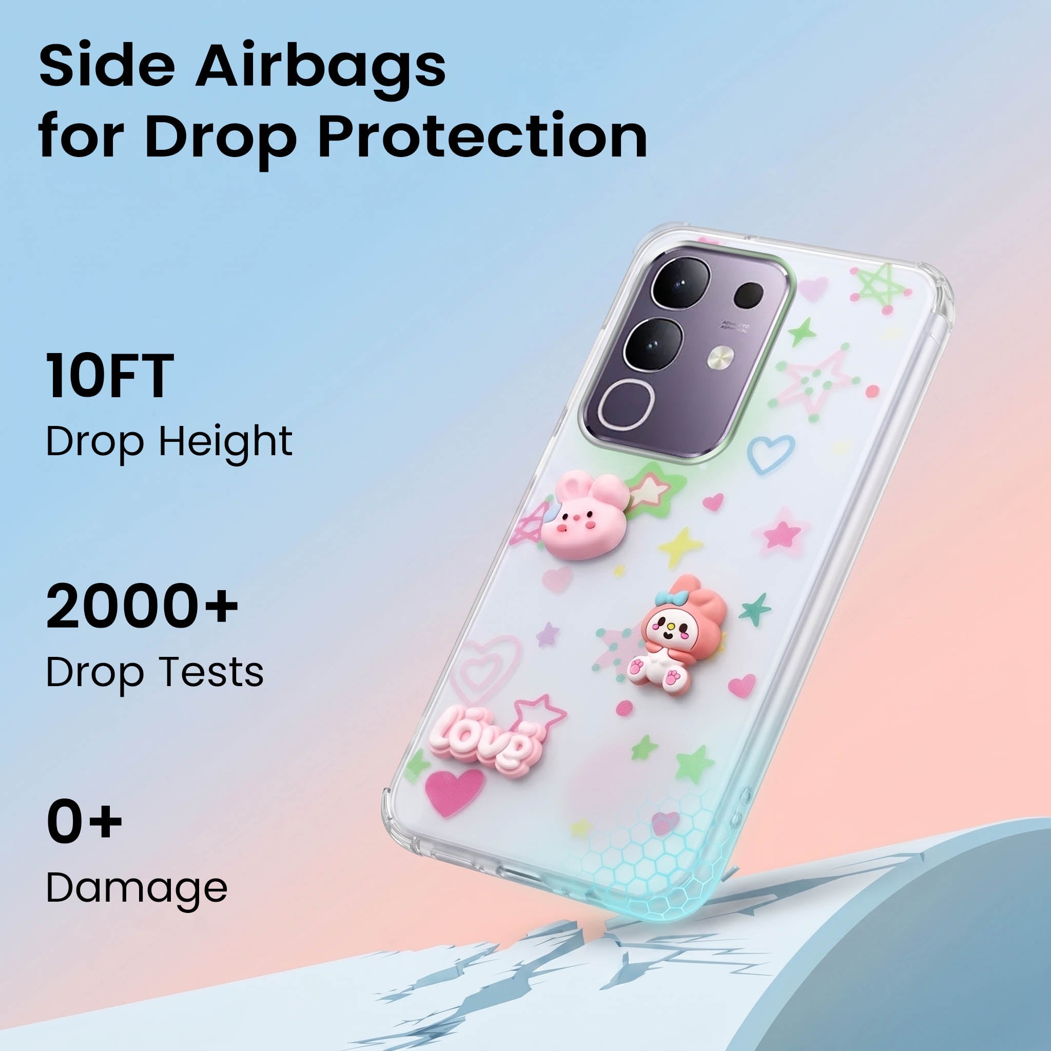 For Vivo T4x | Vivo Y31 Pro Back Cover Case (3D Cute Cartoons | Hard Back Side Soft | Matte Premium Finish | HD Printing)