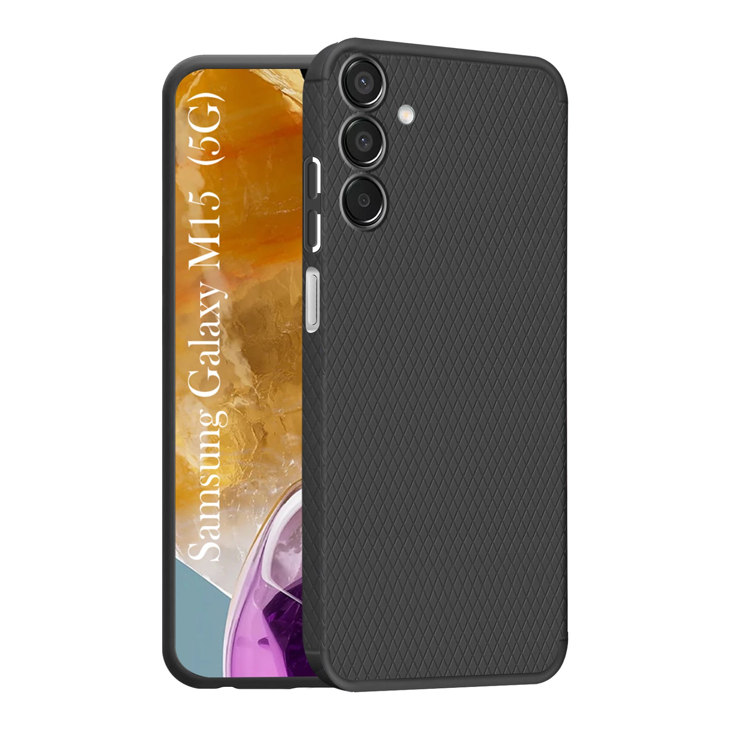 For Samsung Galaxy M15 5G Back Cover Case (Liquid Silicone | Side Grip | Camera Protection)