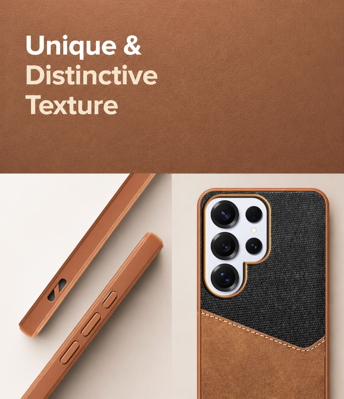 For Samsung Galaxy S25 Ultra Back Cover Case (Dual PU Leather Stitch | Professional Minimalist | Soft and Flexible)