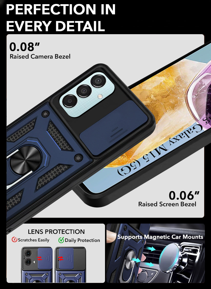 For Samsung Galaxy M15 5G Back Cover Case (Hybrid Dual Armor Polycarbonate)