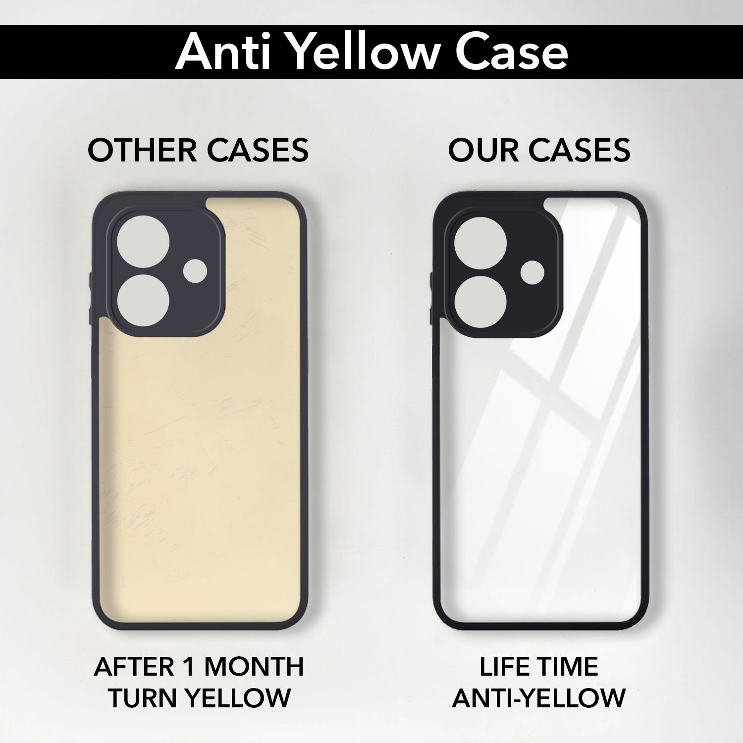 For Oppo A3X (4G/5G) | Oppo A3 5G Combo with Back Cover and 9H Tempered Glass (Lifetime Anti-Yellow | Crystal Clear Shockproof | Oleophobic Coating Screen Glass)