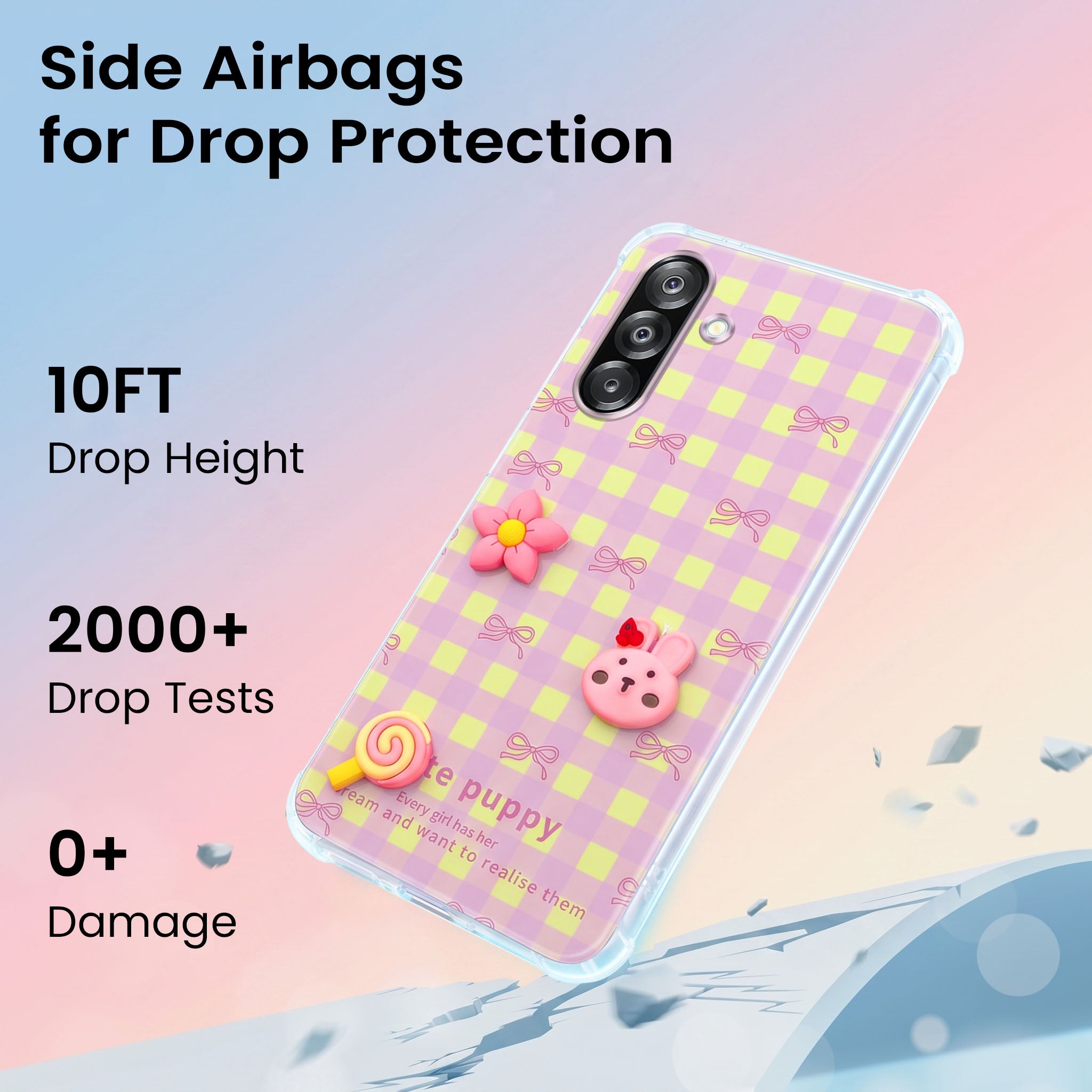 For Samsung Galaxy A26 5G Back Cover Case (3D Cute Cartoons | Hard Back Side Soft | Matte Premium Finish | HD Printing)