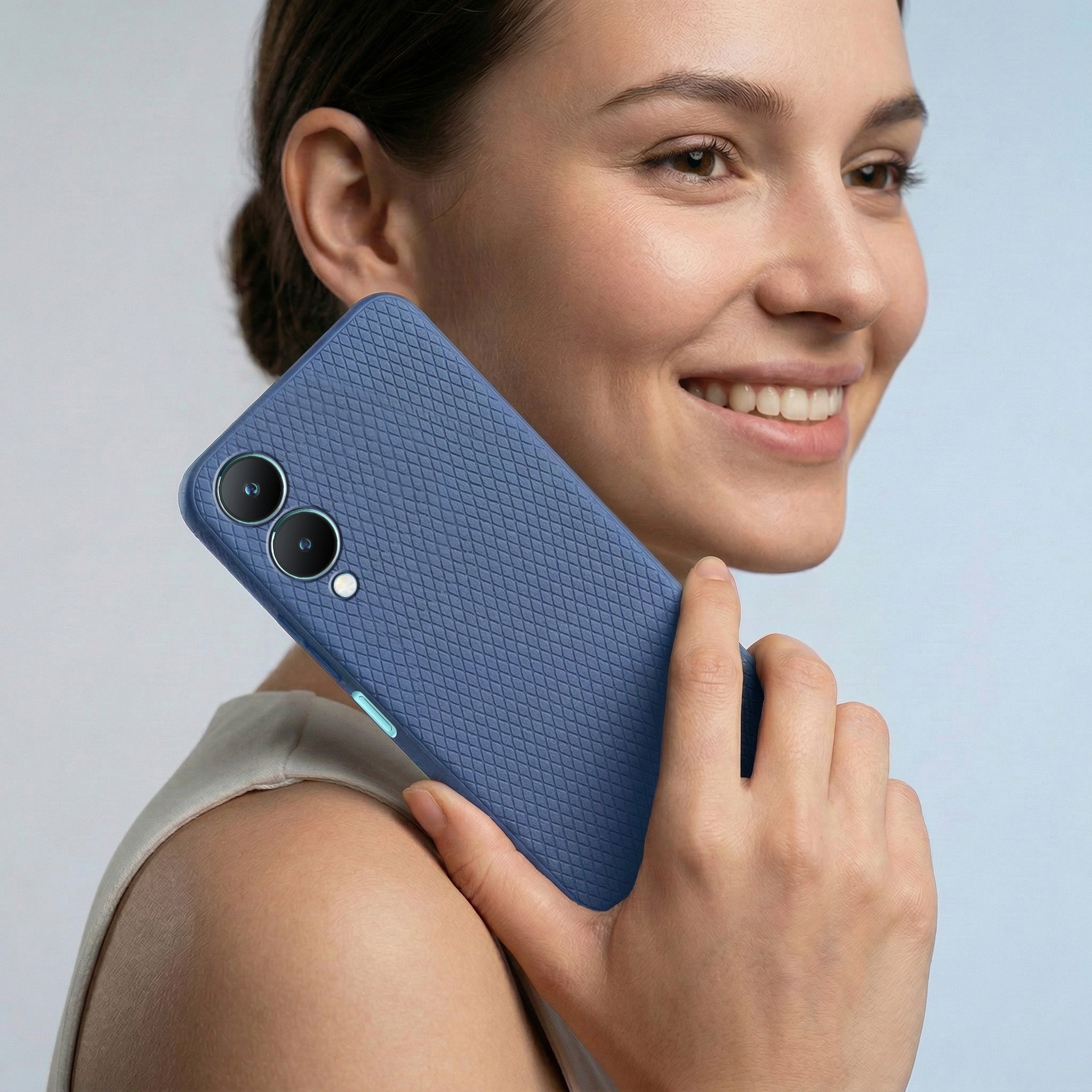 For Vivo Y28 5G Combo with Back Cover and 9H Tempered Glass (Liquid Silicone | Camera Protection | Oleophobic Coating Screen Glass)