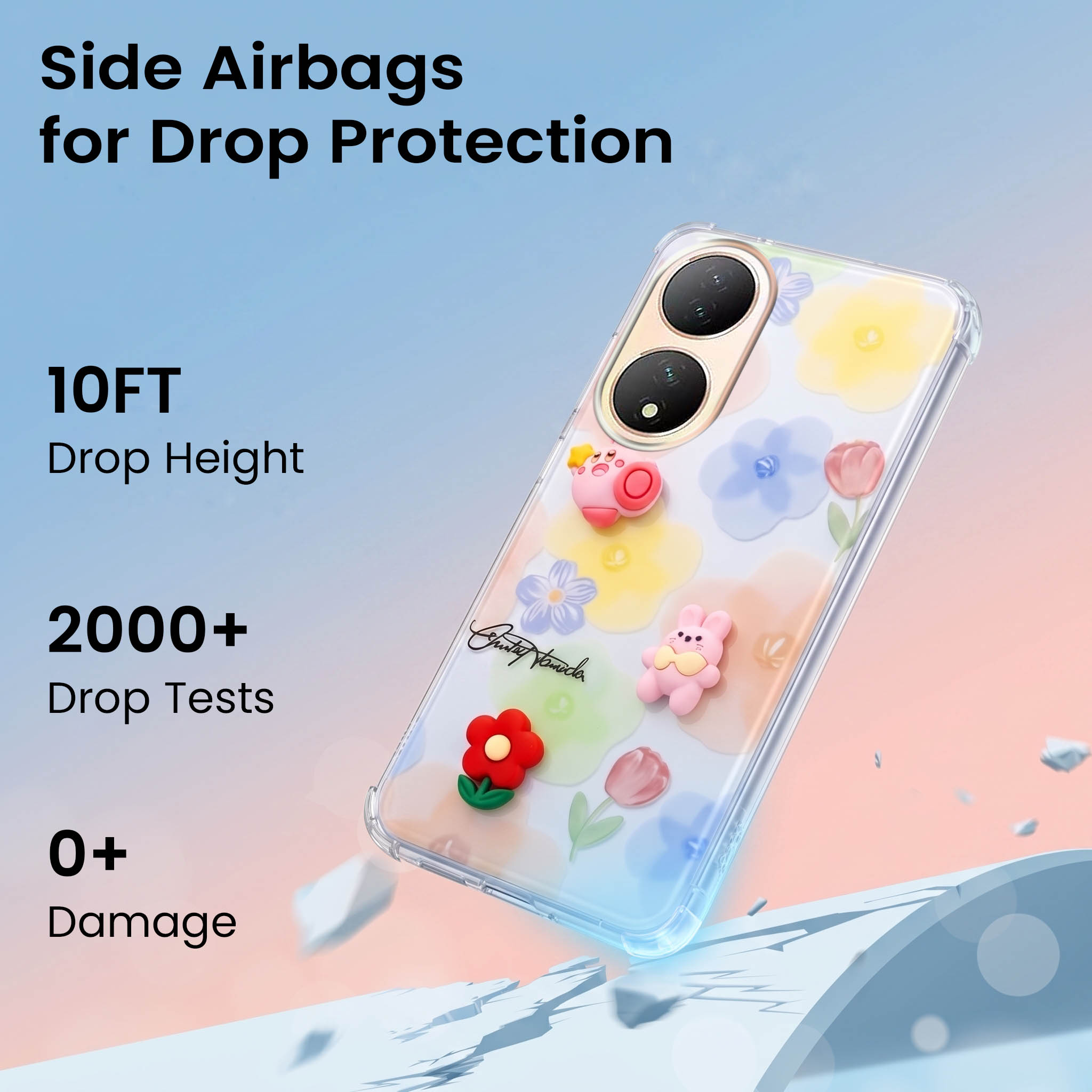 For Vivo Y100 Back Cover Case (3D Cute Cartoons | Hard Back Side Soft | Matte Premium Finish | HD Printing)