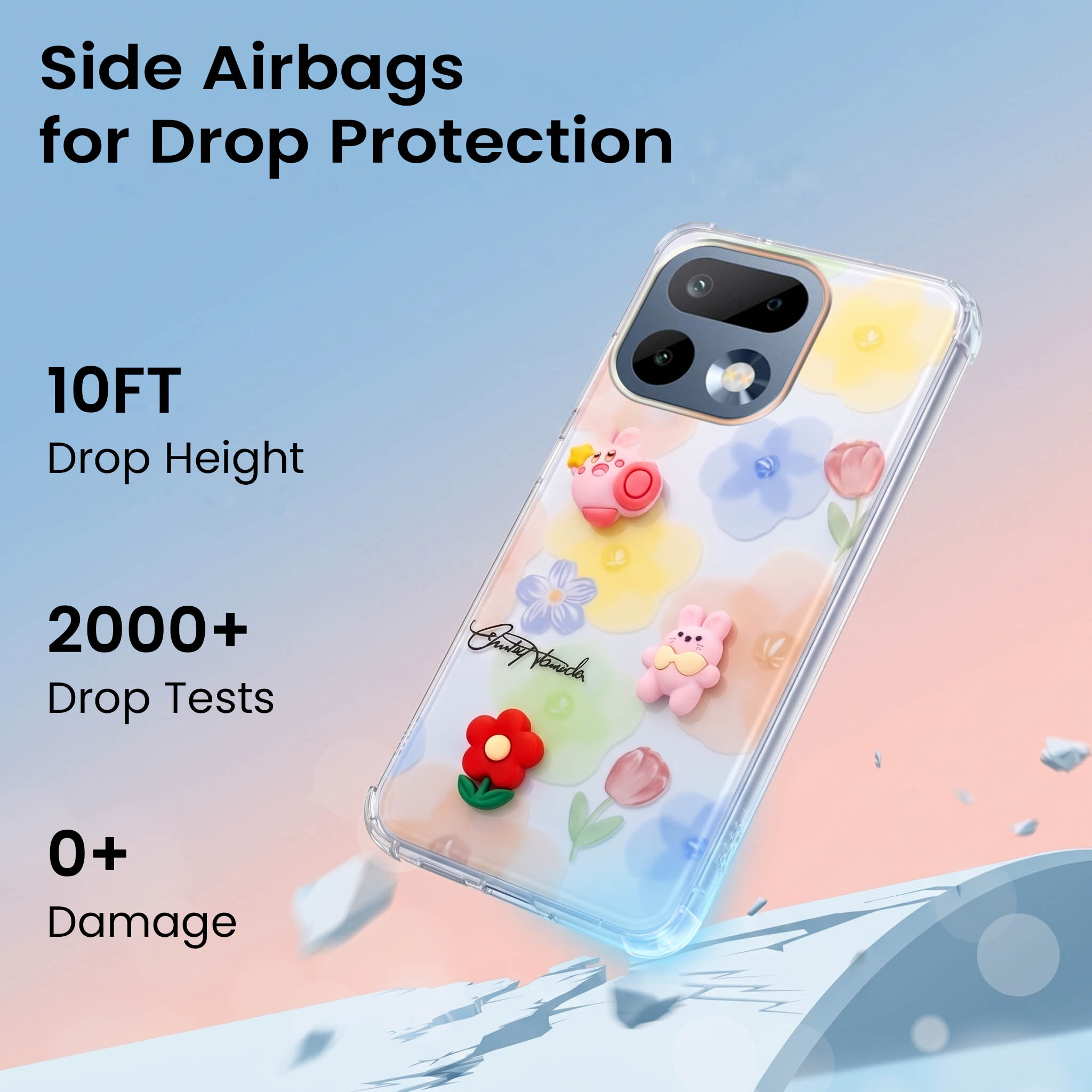 For Realme 16 Pro Back Cover Case (3D Cute Cartoons | Hard Back Side Soft | Matte Premium Finish | HD Printing)