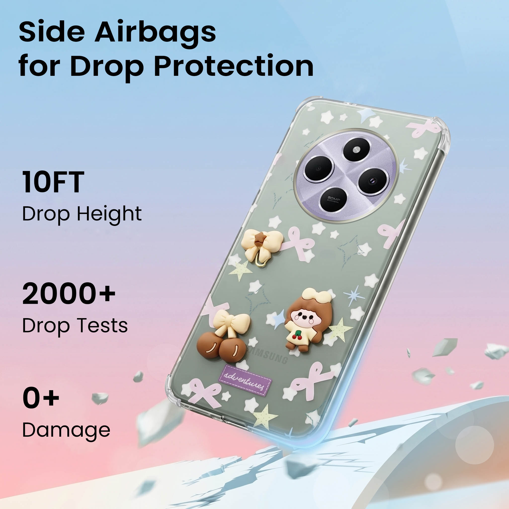 For Redmi A4 5G | Xiaomi Redmi 14C Back Cover Case (3D Cute Cartoons | Hard Back Side Soft | Matte Premium Finish | HD Printing)