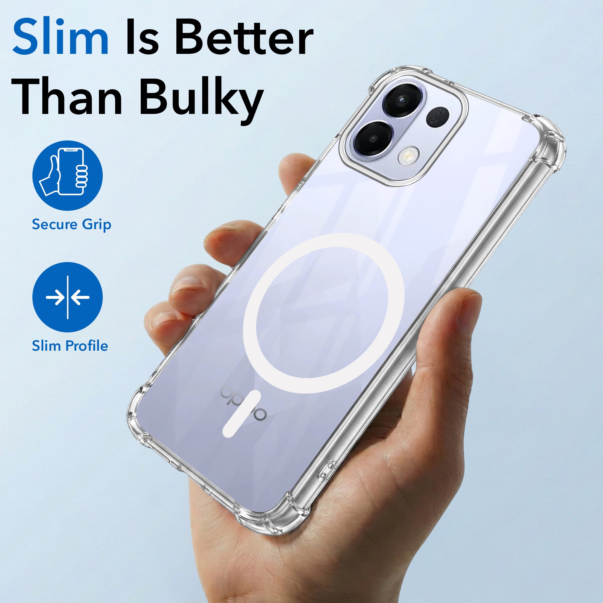 For Oppo K13 Back Cover Shockproof Crystal-Clear (Magsafe Wireless Support | Drop & Camera Protection | Hard Polycarbonate)