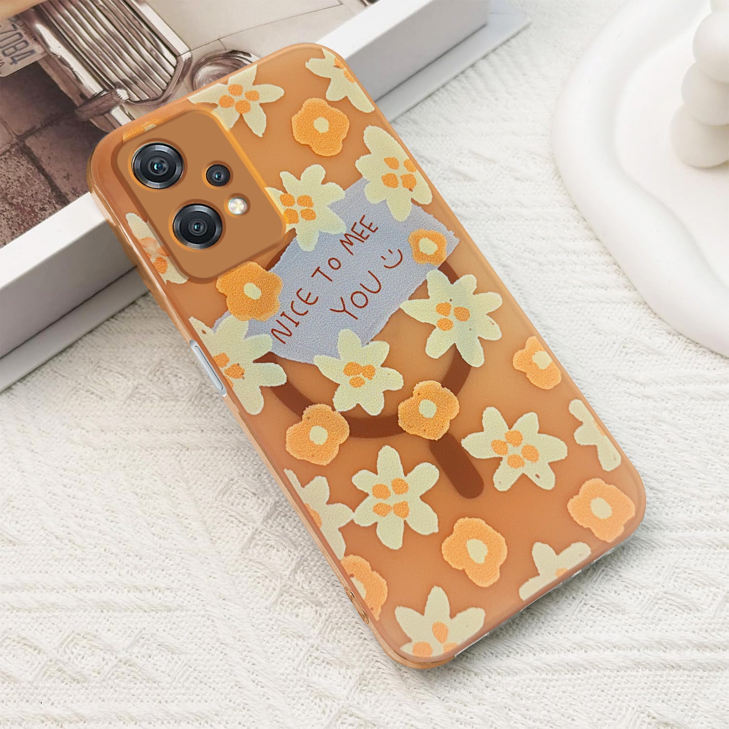 For OnePlus Nord CE 2 Lite Back Cover Case (Cute Floral Design | Flower Print for Girls | MagSafe Compatible Wireless Charging)