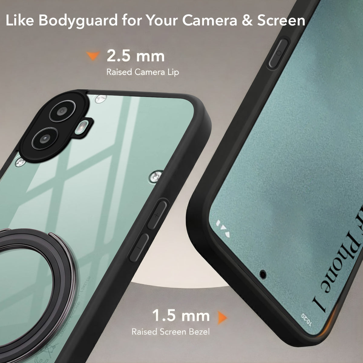 For Nothing CMF Phone 1 Back Cover Case (Kick Stand Ring Holder | Life time Anti Yellow | Camera Protection)