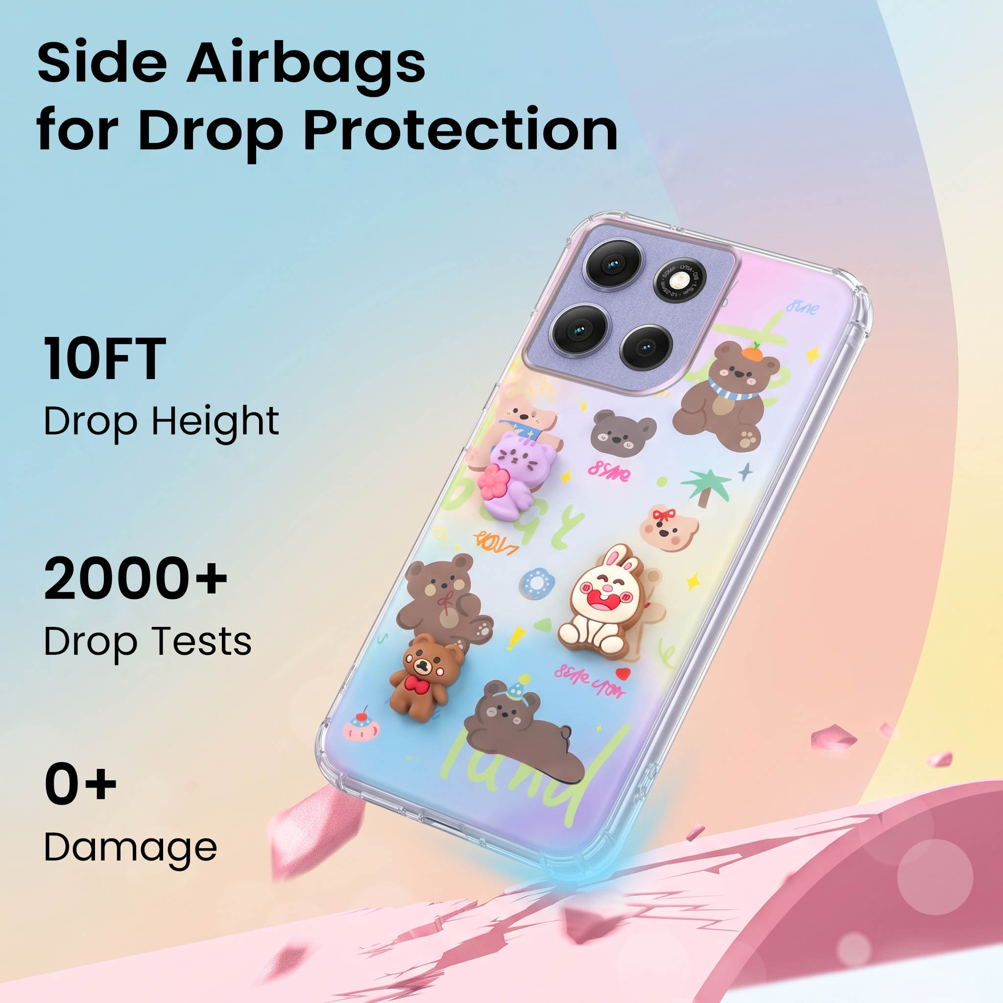For Motorola Moto G86 Power Back Cover Case (3D Cute Cartoons | Hard Back Side Soft | Matte Premium Finish | HD Printing)