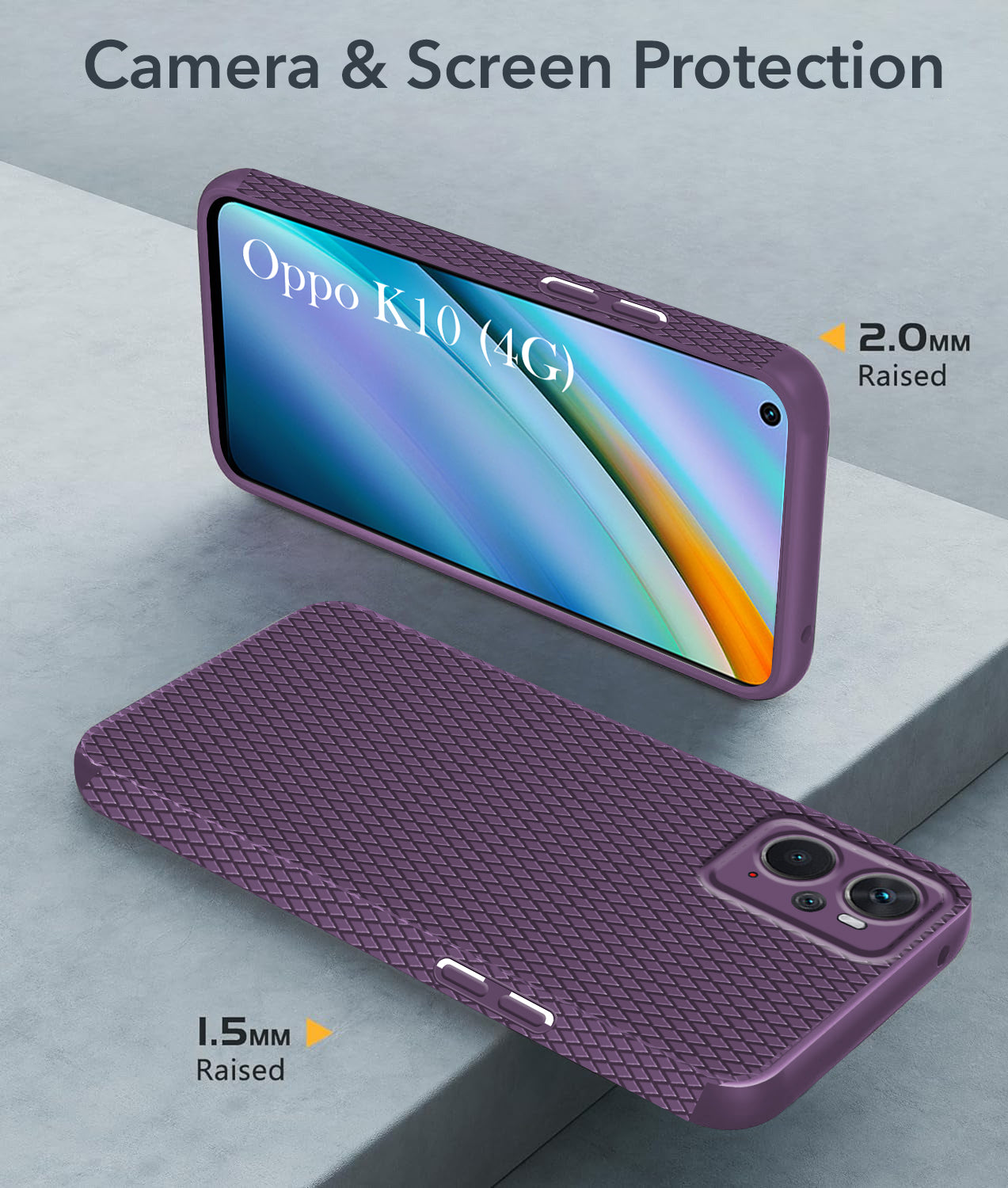 For Oppo K10 Back Cover Case (Liquid Silicone | Side Grip | Camera Protection)