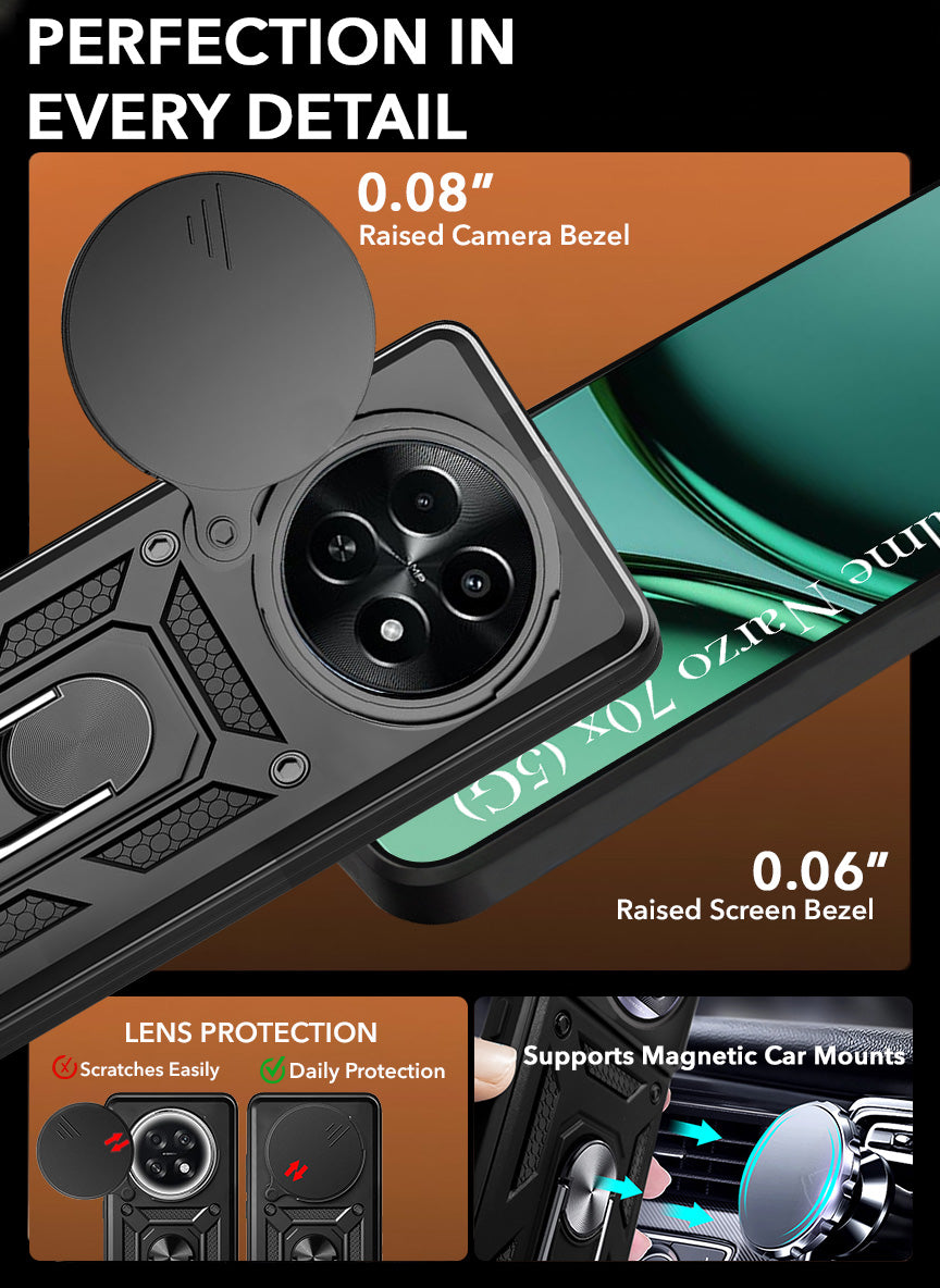 For Realme C65 5G Back Cover Case (Hybrid Dual Armor Polycarbonate)