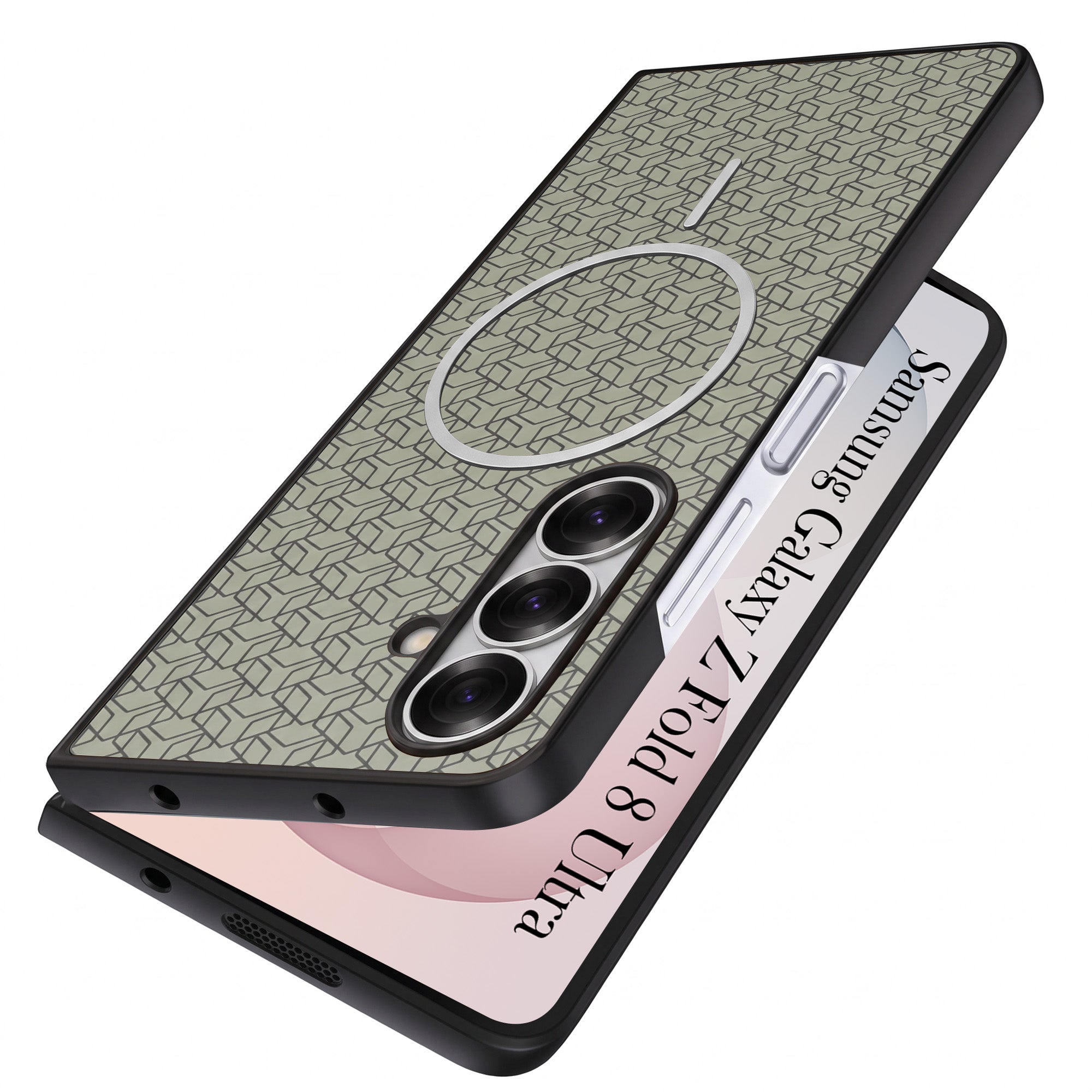 For Samsung Galaxy Z Fold 8 Ultra Back Cover Case Leather Finish (MagSafe Wireless Charging Compatible | Inside Microfiber Cloth)