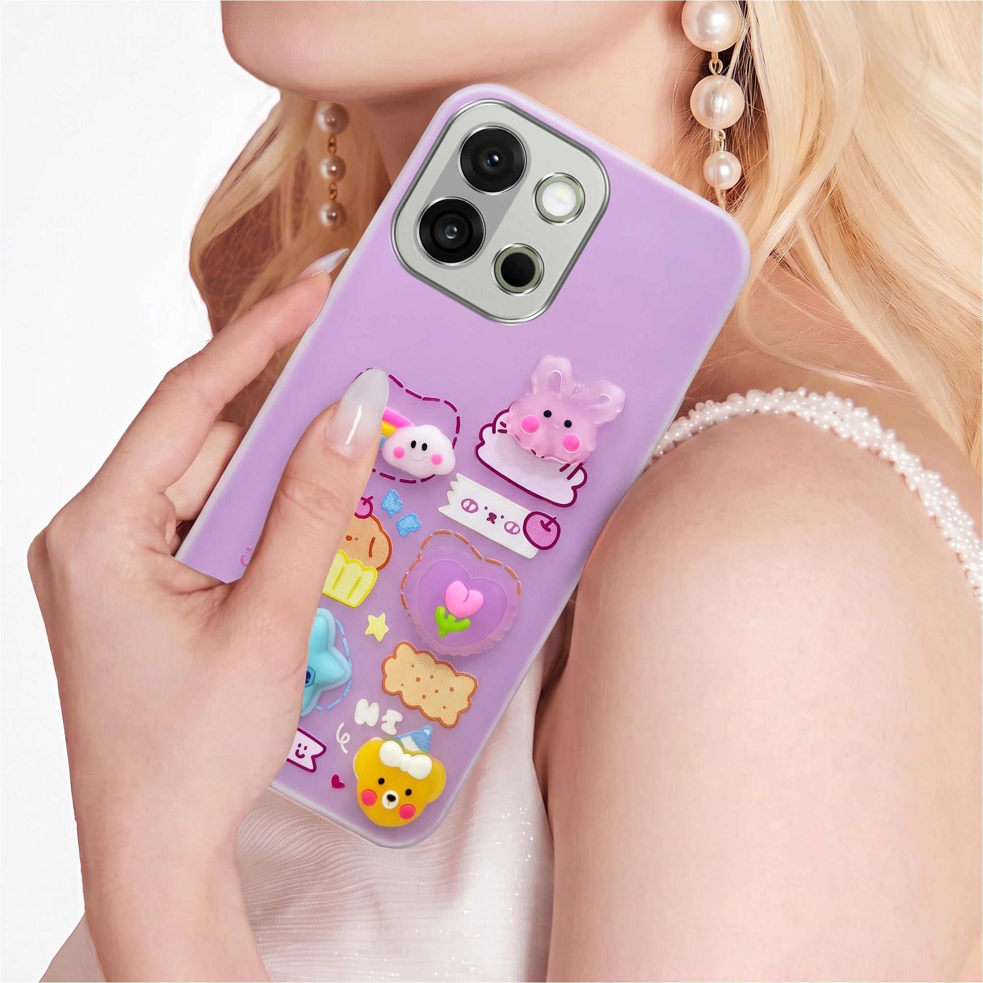 For OnePlus 13S Back Cover Case (3D Cute Cartoons | Hard Back Side Soft | Matte Premium Finish | HD Printing)