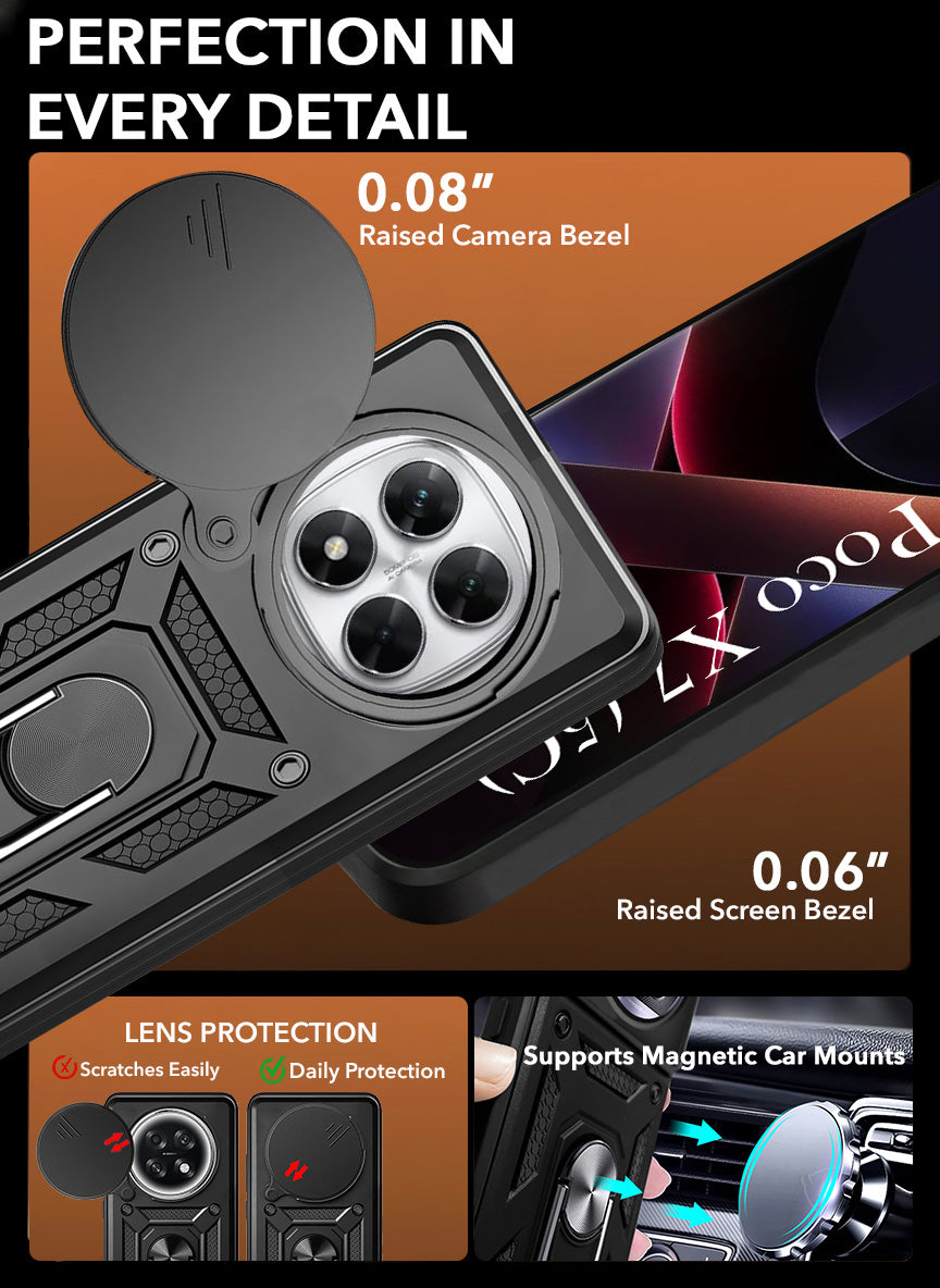 For Xiaomi Poco X7 Back Cover Case (Hybrid Dual Armor Polycarbonate)