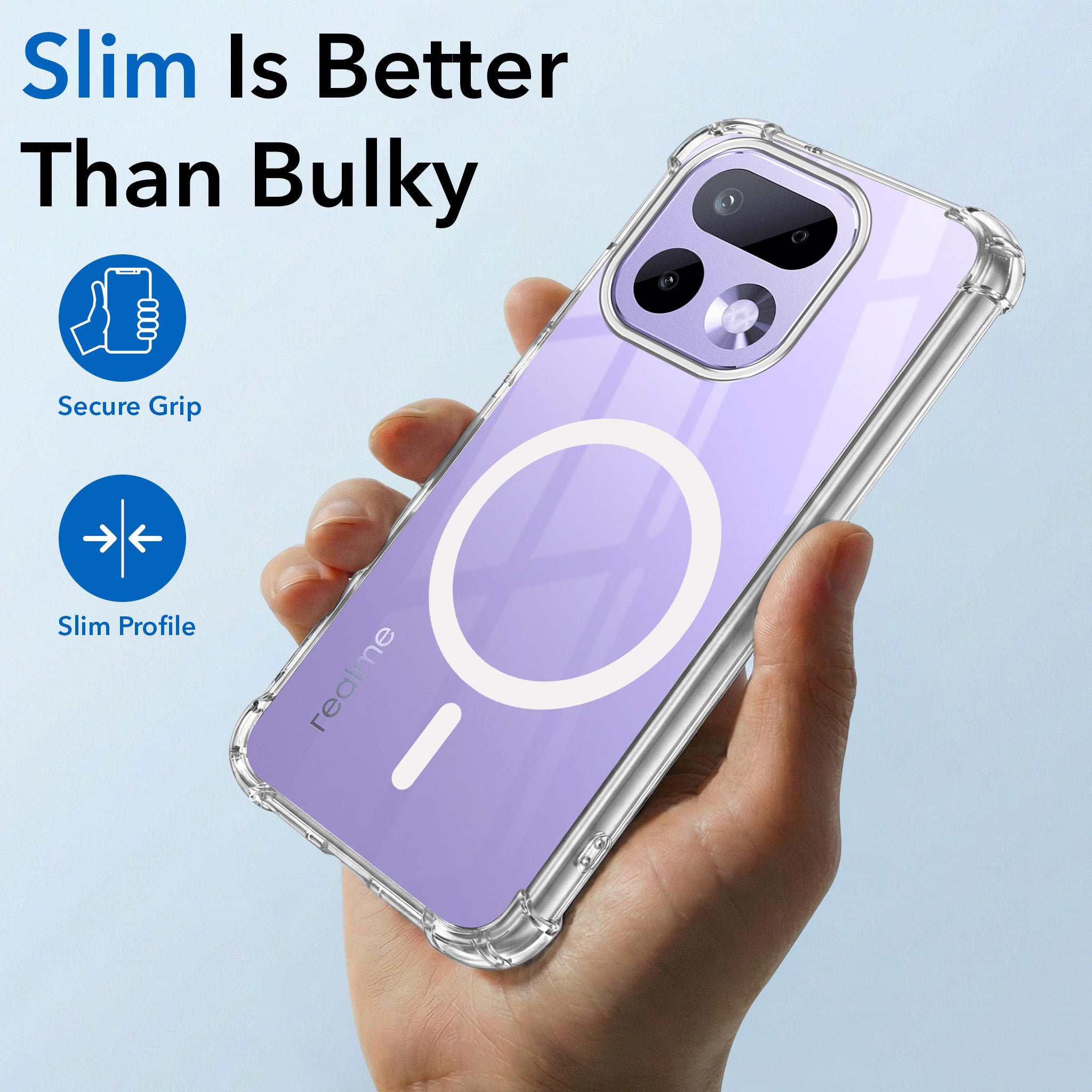 For Realme 16 Pro Back Cover Shockproof Crystal-Clear (Magsafe Wireless Support | Drop & Camera Protection | Hard Polycarbonate)