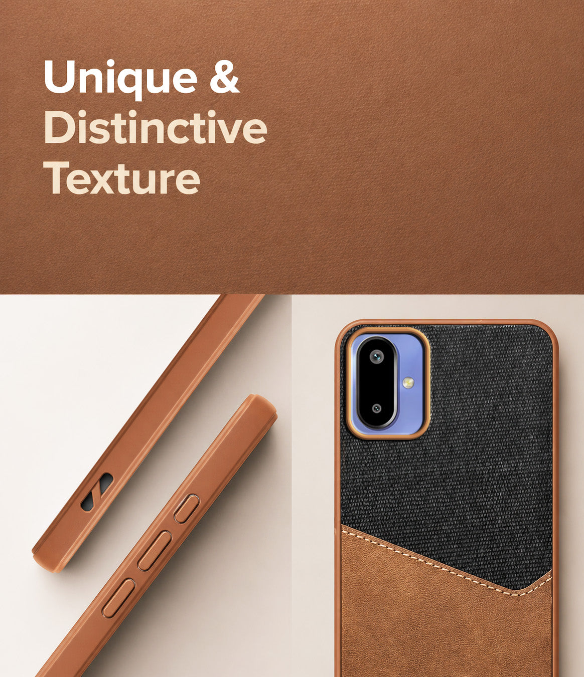 For Samsung Galaxy F06 | Samsung Galaxy M06 Back Cover Case (Dual PU Leather Stitch | Professional Minimalist | Soft and Flexible)
