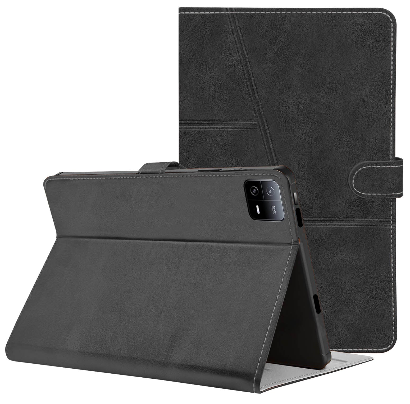 For Xiaomi Pad 6 11 Inch 23043RP34C/23043RP34G/23043RP34I Flip Cover Folio Case(PU Leather | Multi-Angle Smart Stand | Card Storage Slots | Silicone Back Pouch)
