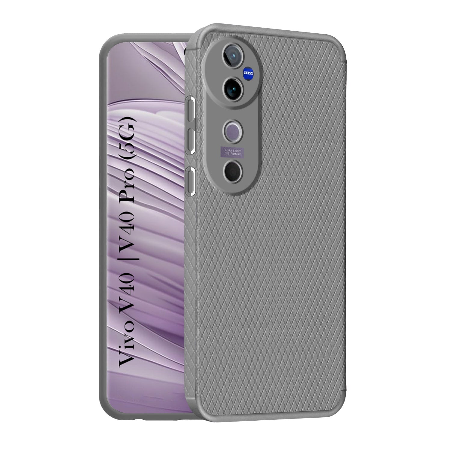 For Vivo V40 | Vivo V40 Pro 5G Back Cover Case ( Textured Design | Side Grip | Camera Protection)