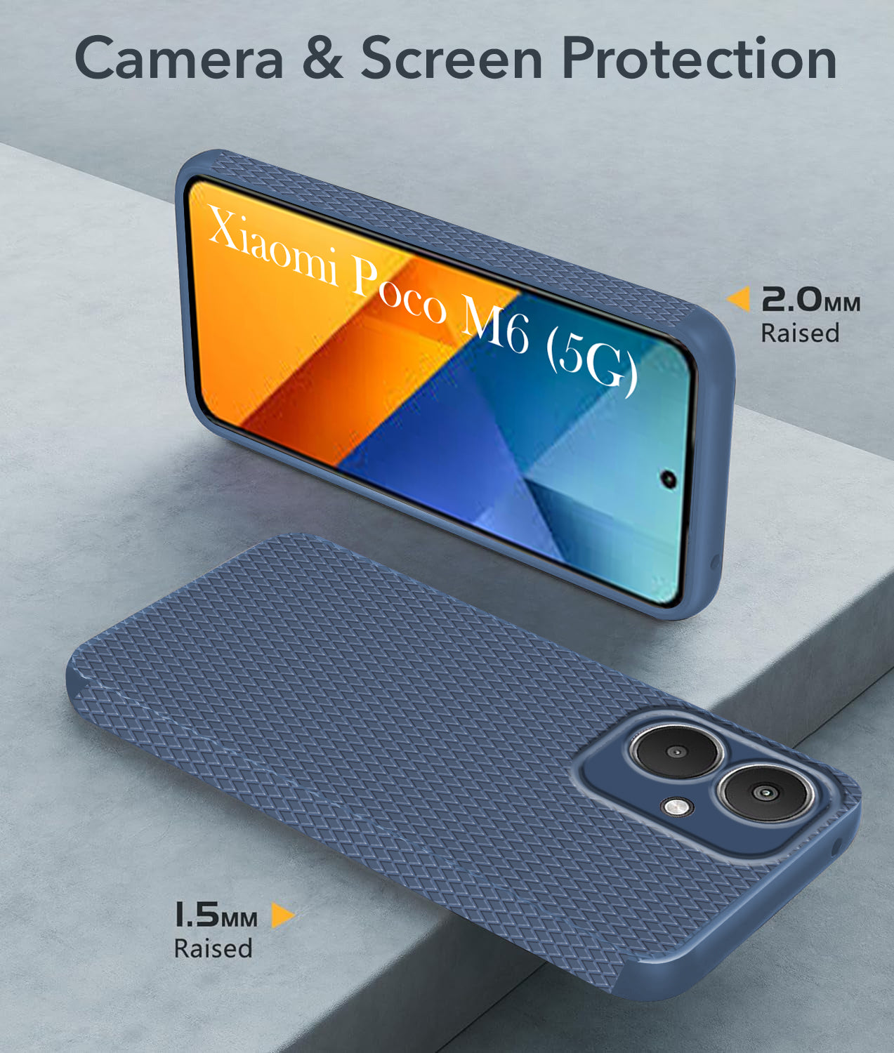 For Poco M6 5G Back Cover Case (Liquid Silicone | Side Grip | Camera Protection)