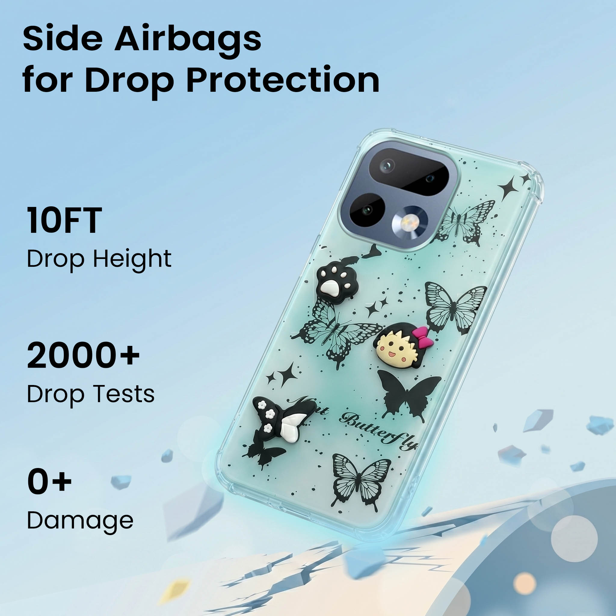 For Realme 16 Pro Back Cover Case (3D Cute Cartoons | Hard Back Side Soft | Matte Premium Finish | HD Printing)