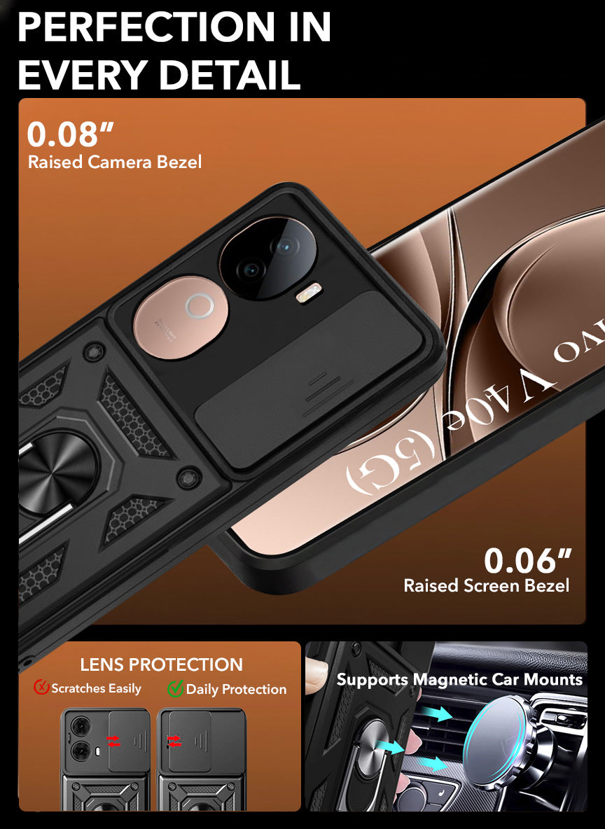For Vivo V40e Back Cover Case (Hybrid Dual Armor Polycarbonate)