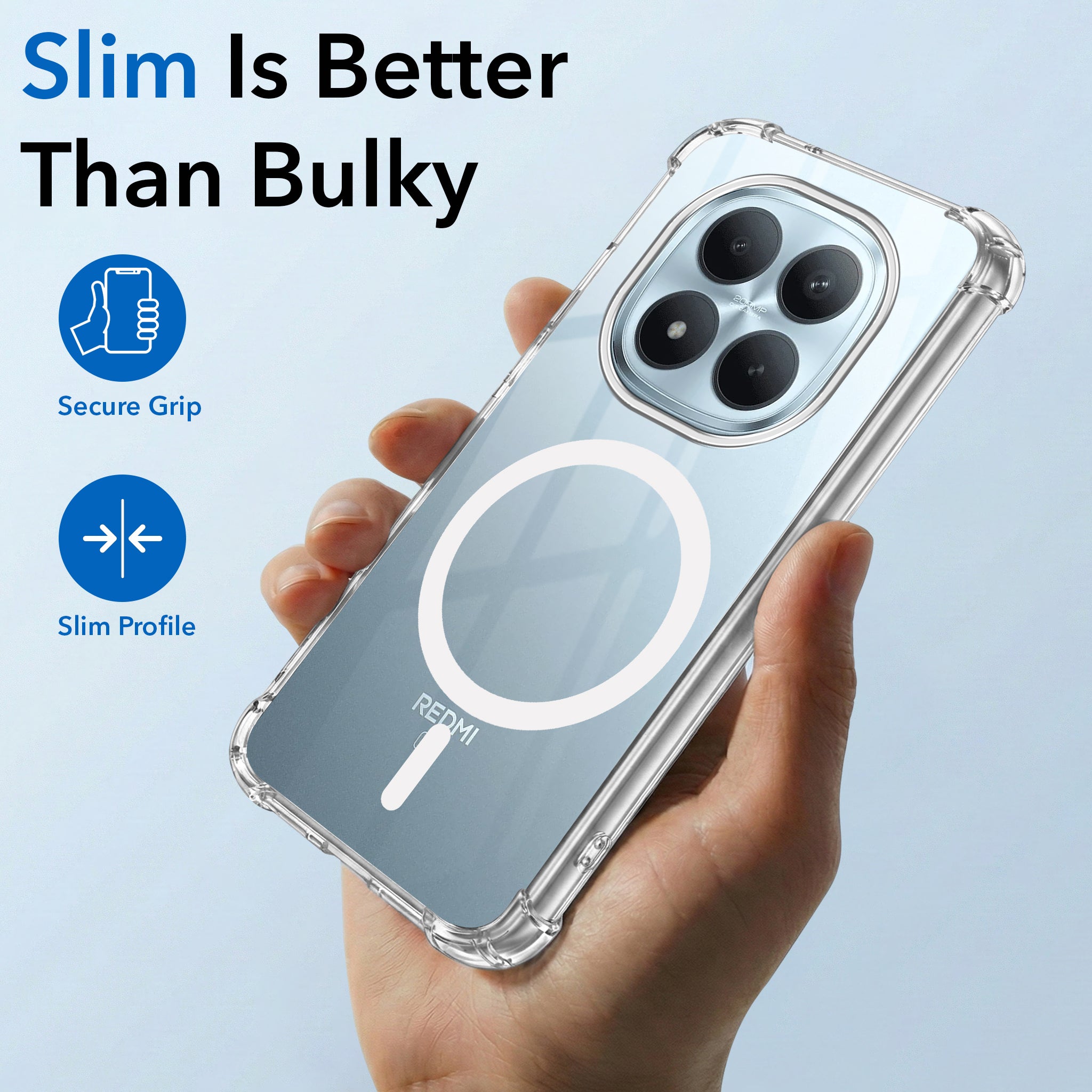 For Xiaomi Redmi Note 15 Pro Plus 5G Back Cover Shockproof Crystal-Clear (Magsafe Wireless Support | Drop & Camera Protection | Hard Polycarbonate)
