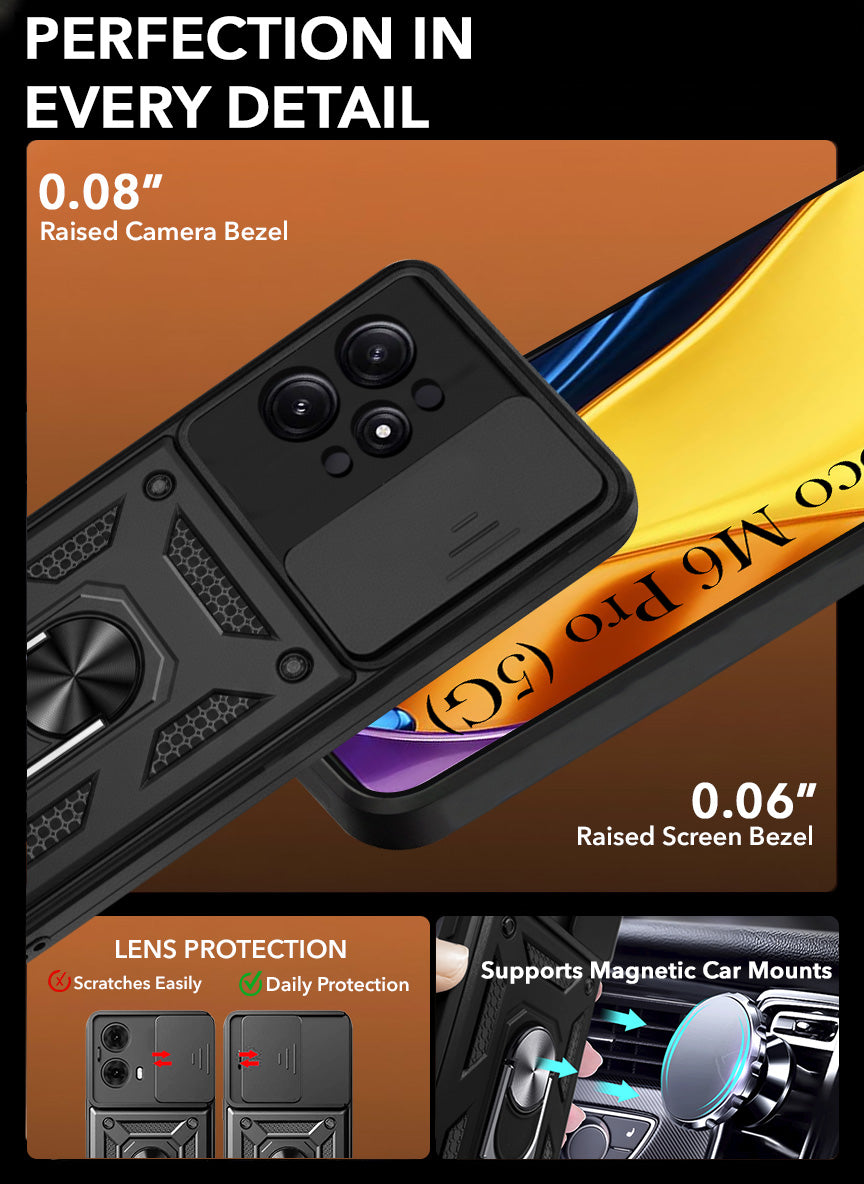 For Poco M6 Pro Back Cover Case (Hybrid Dual Armor Polycarbonate)