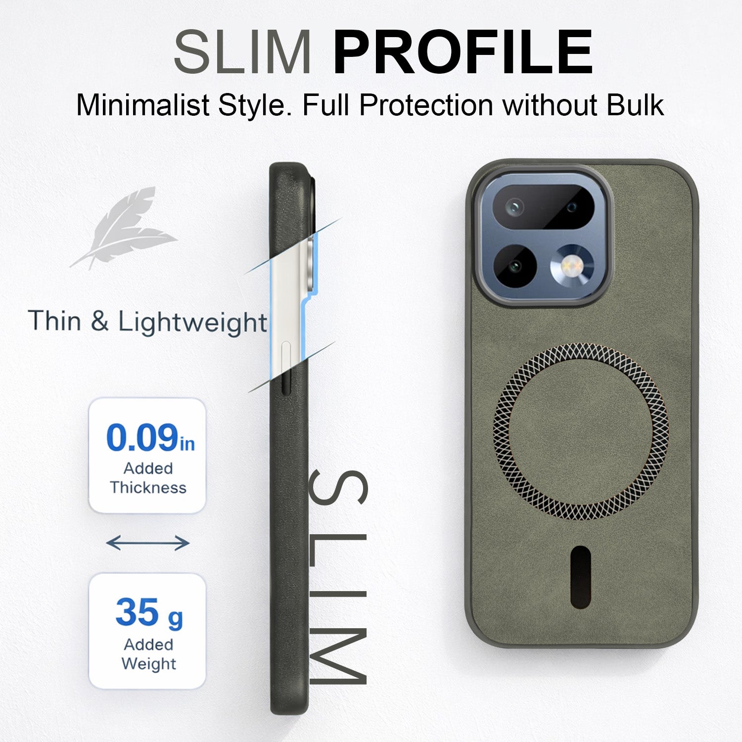 For Realme 16 Pro Back Cover Case Leather Finish (MagSafe Compatible Wireless Charging | Soft Touch | Camera Bump Protection)