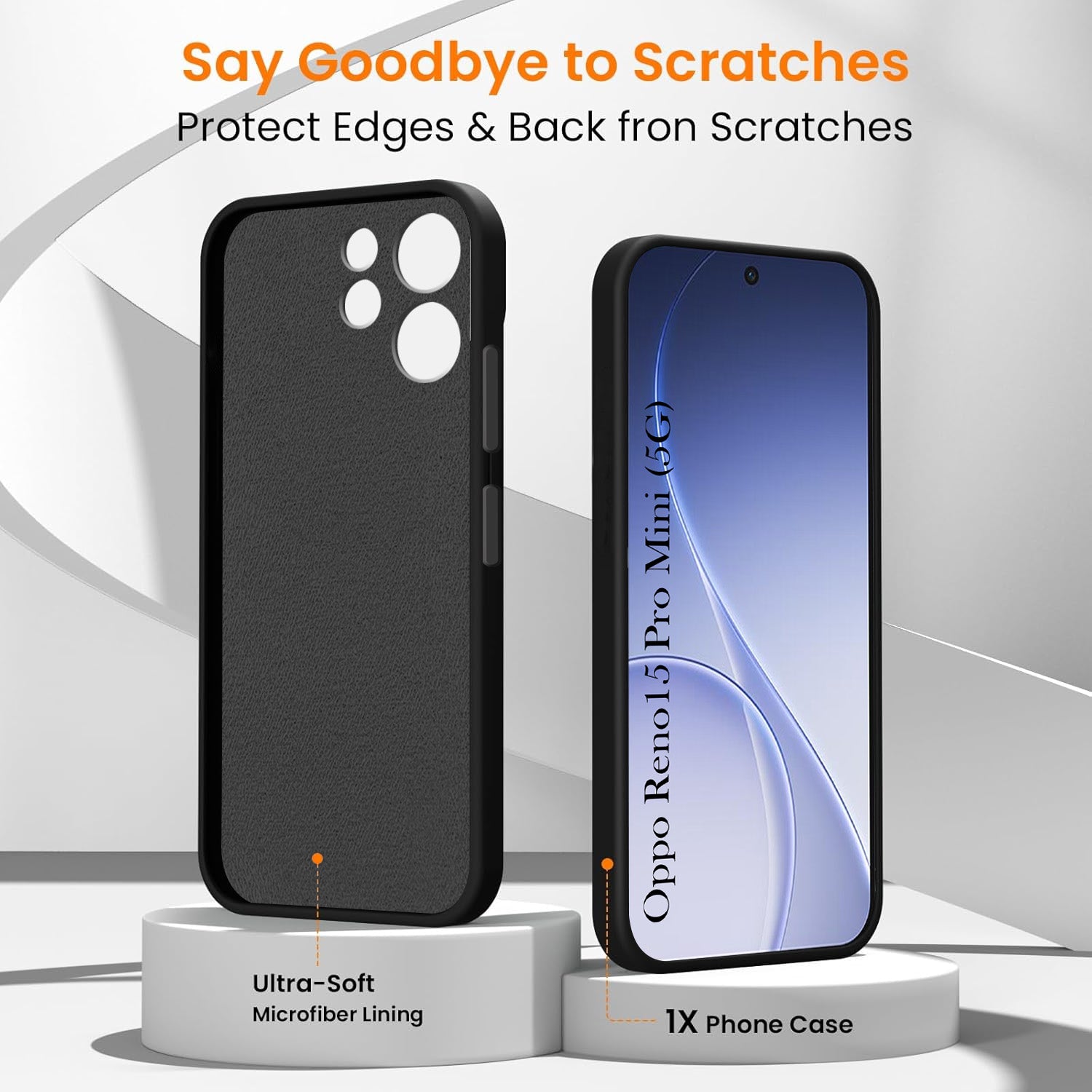 For Oppo Reno15 Pro Mini 5G | Oppo Reno 15 Pro Mini 5G Back Cover Case Rubberised (Textured Grip Design | Micro-Fiber Cloth Inside | Slim and Light Weight | Soft Touch and Feel)