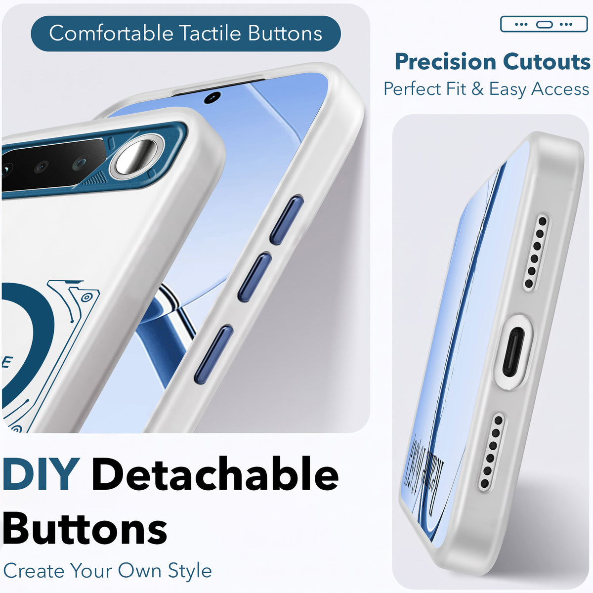 For Realme 16 Metallic Back Cover Case (Metallic Camera Protection & Buttons | Translucent Milky Shade | Hard Polycarbonate)