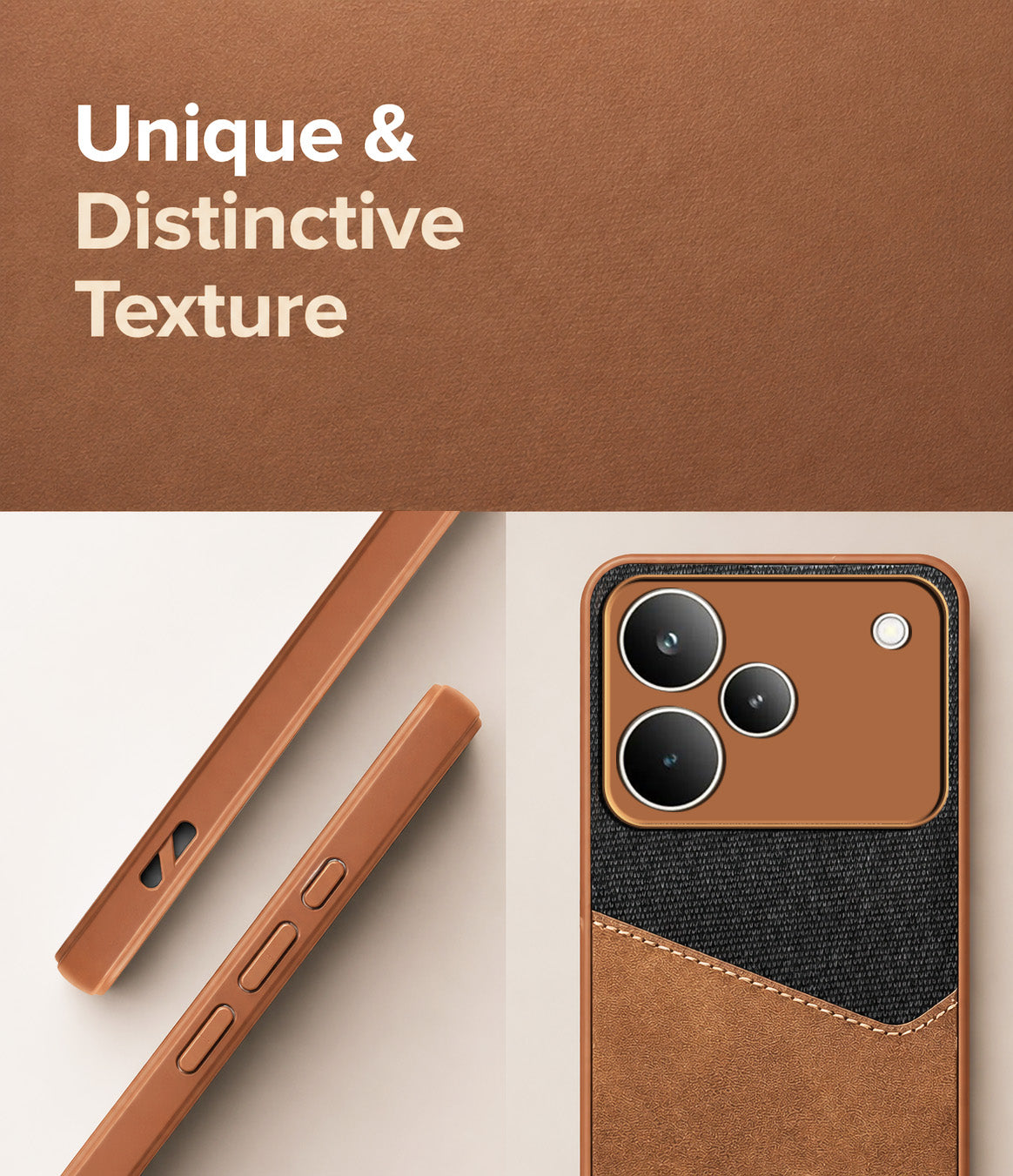 For Realme P4 Pro Back Cover Case (Dual PU Leather Stitch | Professional Minimalist | Soft and Flexible)