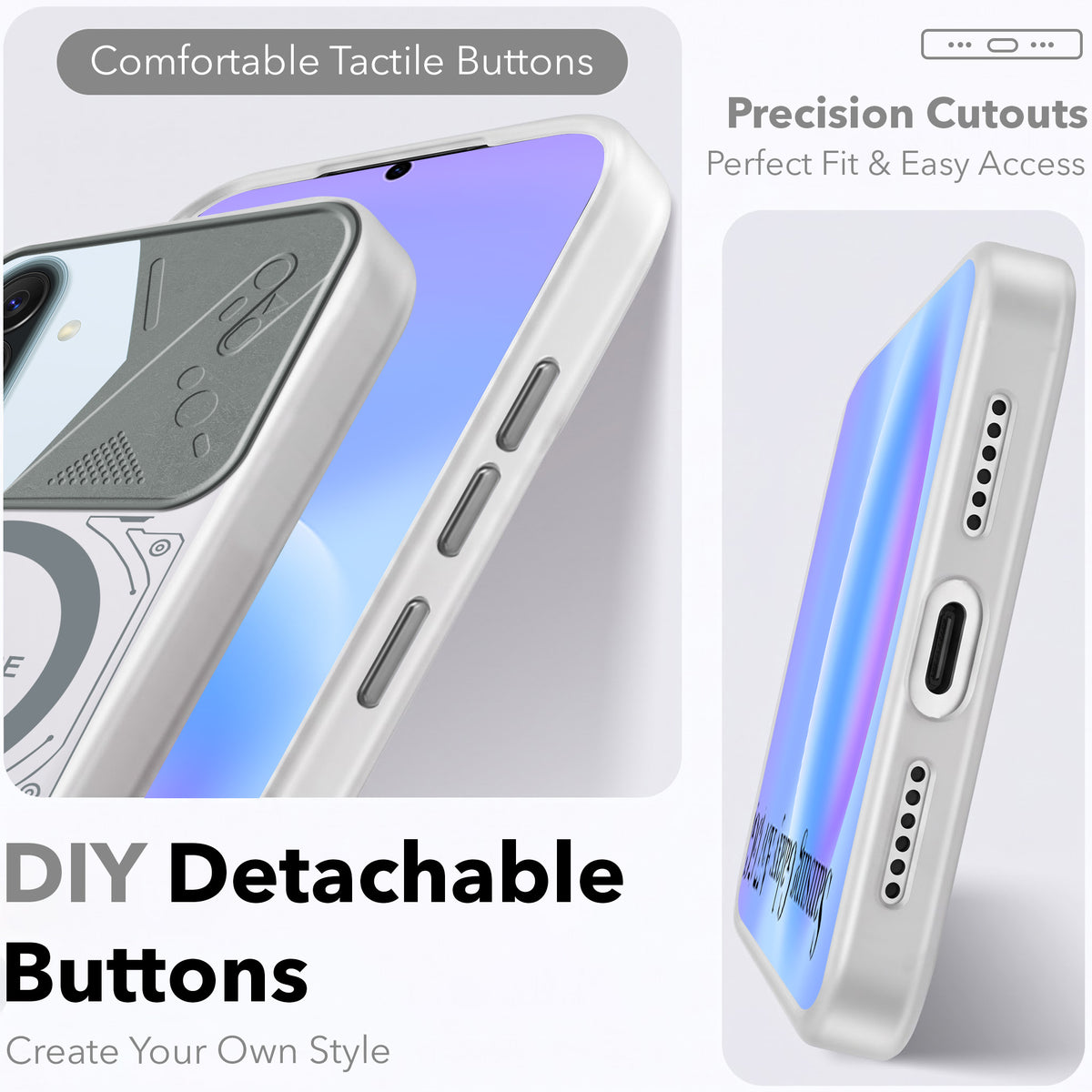 For Samsung Galaxy A57 5G Metallic Back Cover Case (Metallic Camera Protection & Buttons | Translucent Milky Shade | Hard Polycarbonate)
