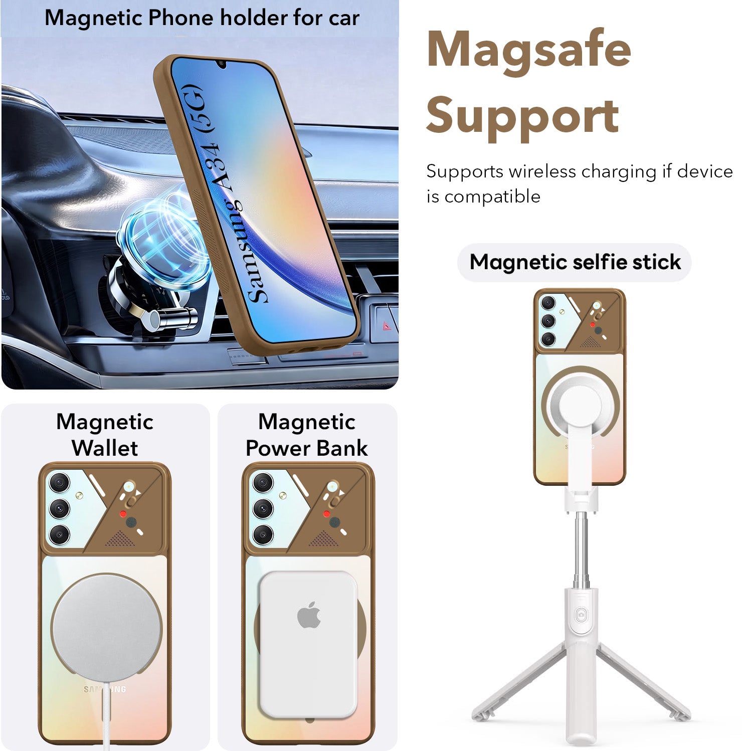 For Samsung Galaxy A34 5G Back Cover Case Lifetime Anti-Yellow Clear (Camera Protection | Side Grip | Wireless MagSafe Compatible)