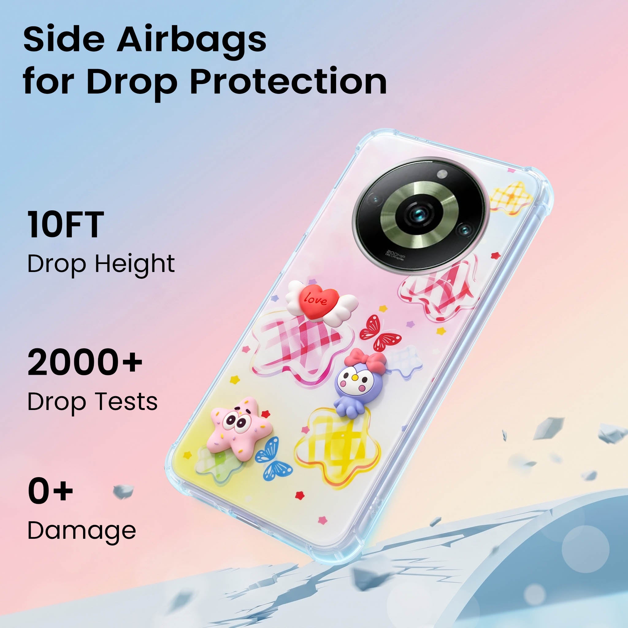 For Realme 11 Pro 5G | Realme 11 Pro Plus 5G Back Cover Case (3D Cute Cartoons | Hard Back Side Soft | Matte Premium Finish | HD Printing)