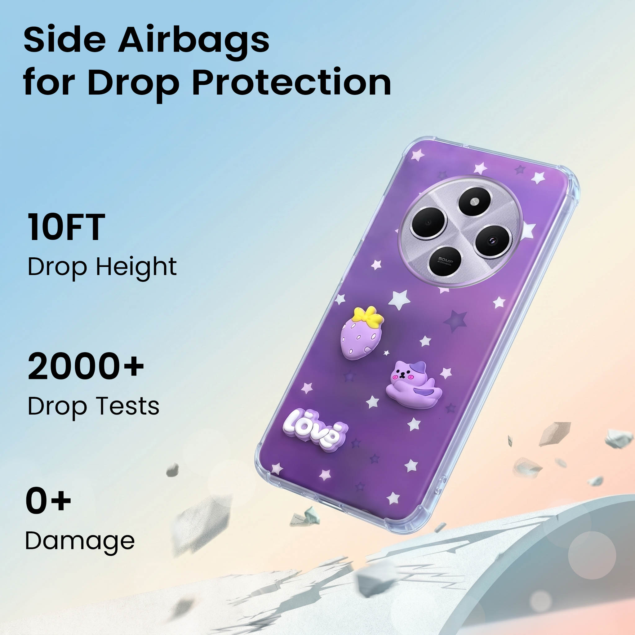 For Redmi A4 5G | Xiaomi Redmi 14C Back Cover Case (3D Cute Cartoons | Hard Back Side Soft | Matte Premium Finish | HD Printing)