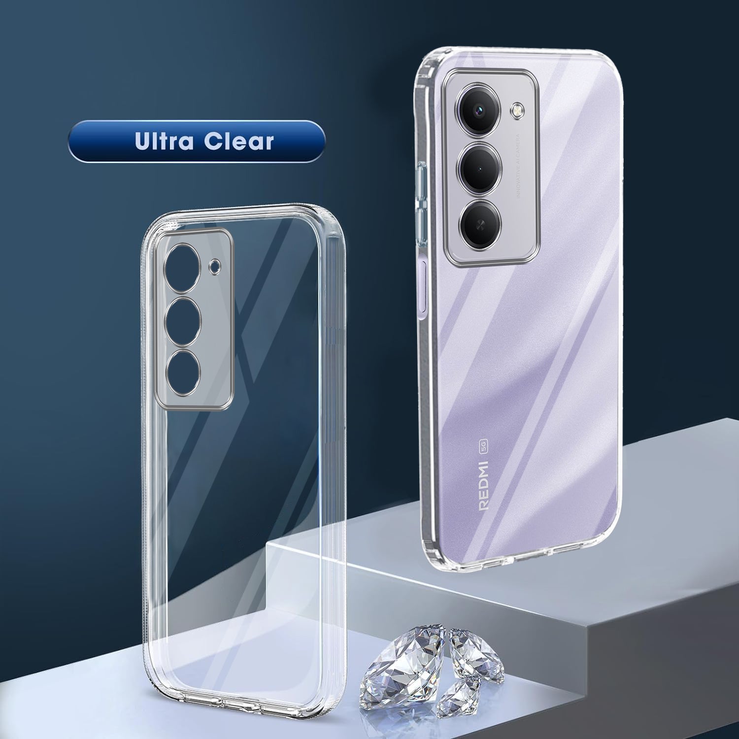 For Xiaomi Redmi 15 5G Back Cover Case Silicone (Clear Shockproof Case with Camera Protection | Soft and Flexible | Transparent)